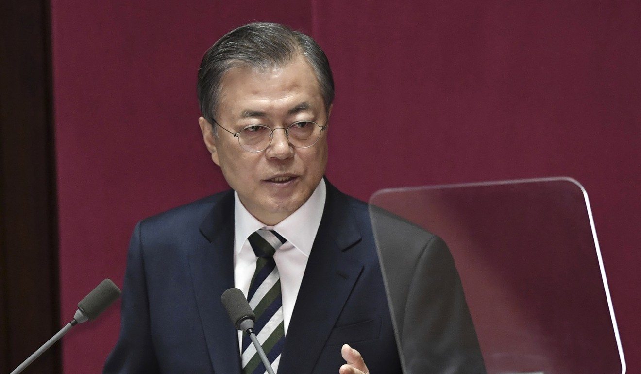 China’s foreign minister will meet South Korean President Moon Jae-in on Thursday. Photo: AP