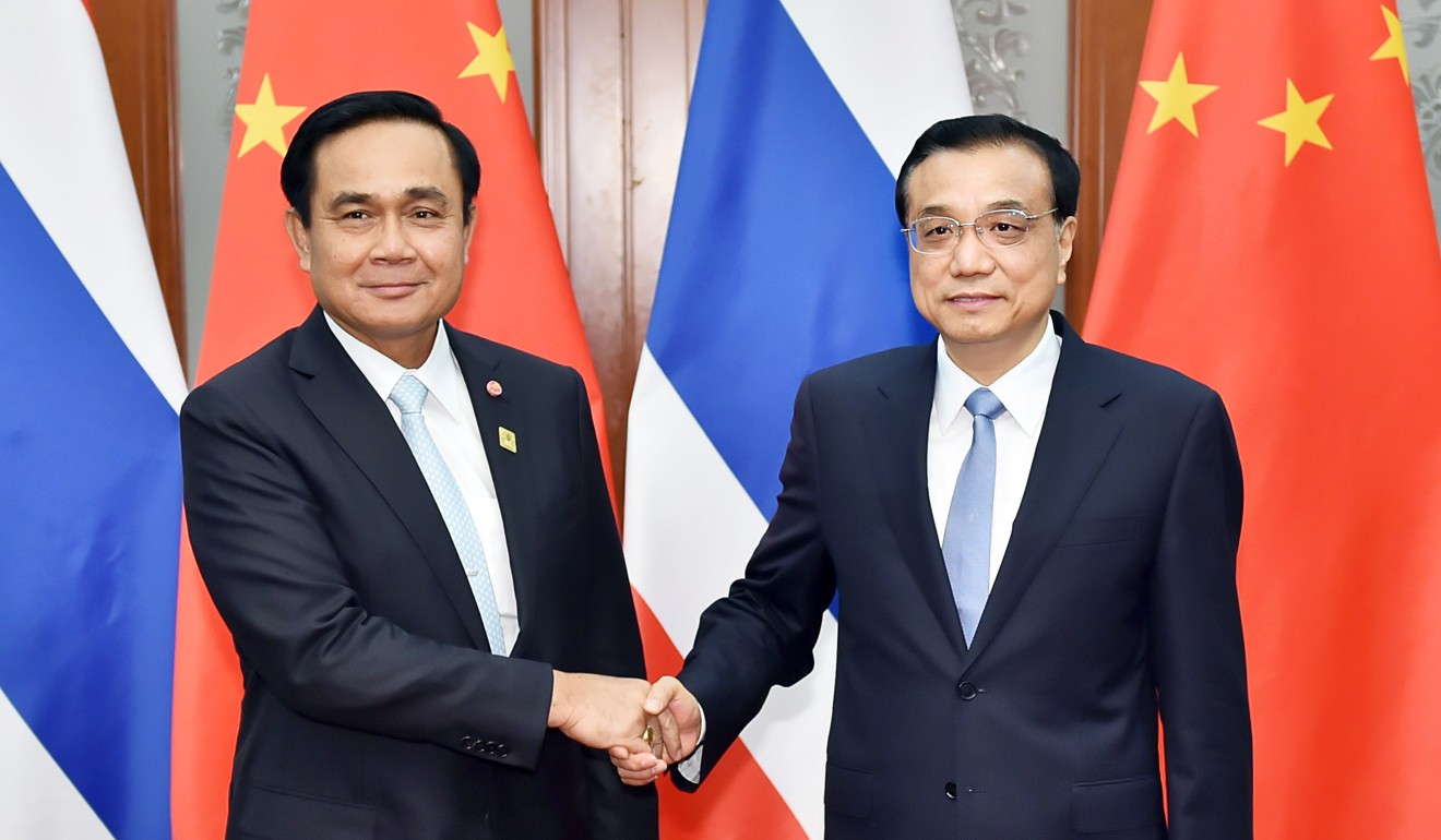 Thai Prime Minister Prayuth Chan-ocha and Chinese Premier Li Keqiang. Photo: Xinhua