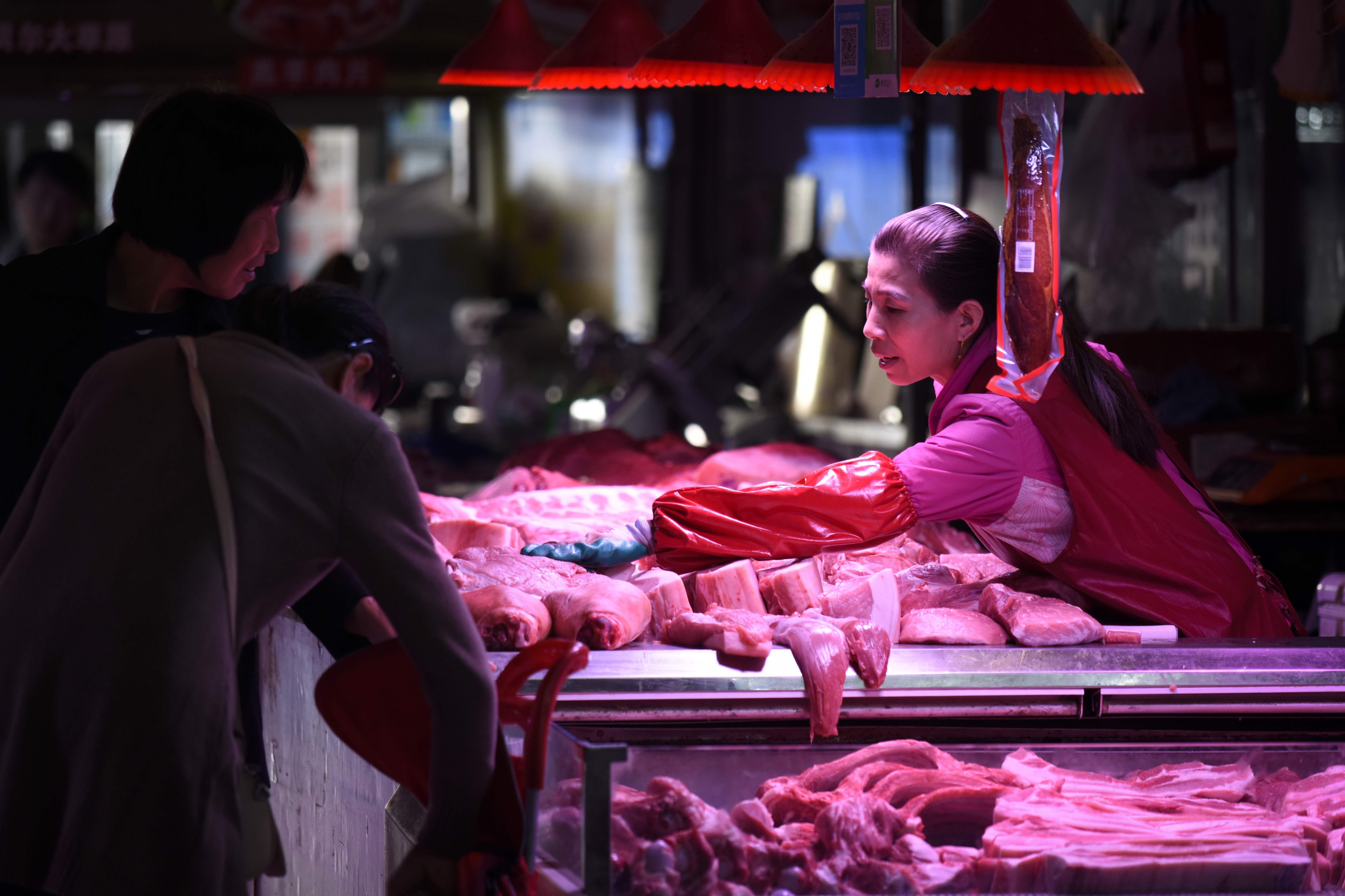 China’s CPI rose 3.8 per cent in October from a year earlier, with pork prices more than doubling over the period. Photo: AFP