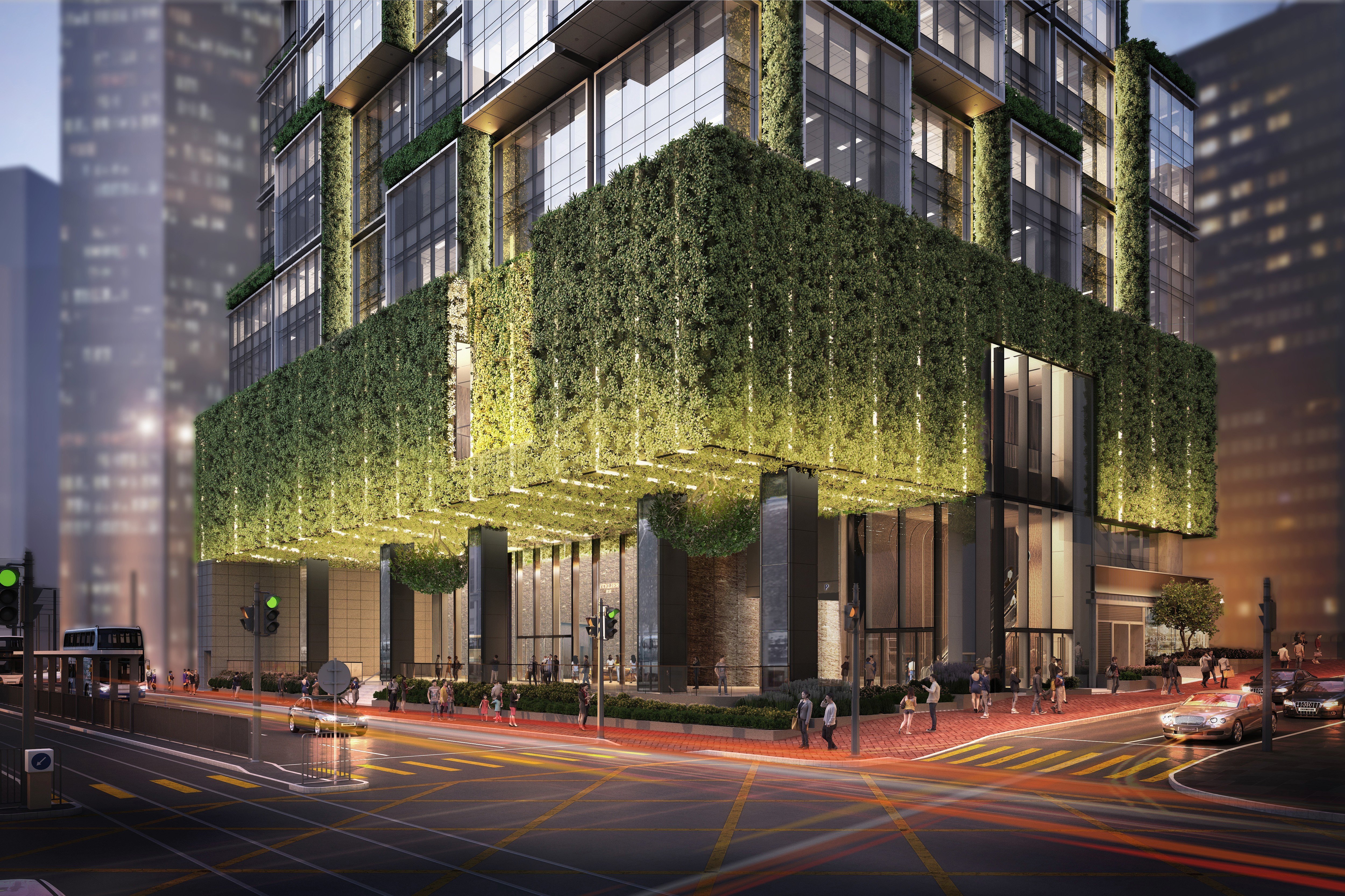 An artist’s impression of the green-walled ceilings and walls of the entrance of Hong Kong’s mixed-use building, K11 Atelier King’s Road in Quarry Bay, which opened in October.