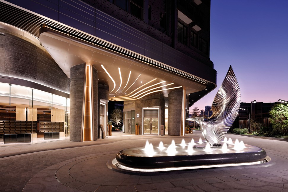 The grand entrance of K. City in Kai Tak