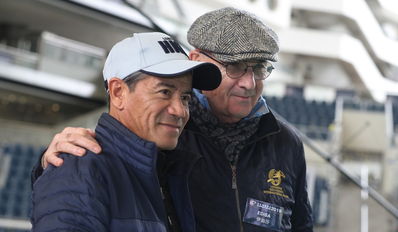 French trainer Alain de Royer-Dupre (right) with Tony Cruz at Thursday’s barrier draw.