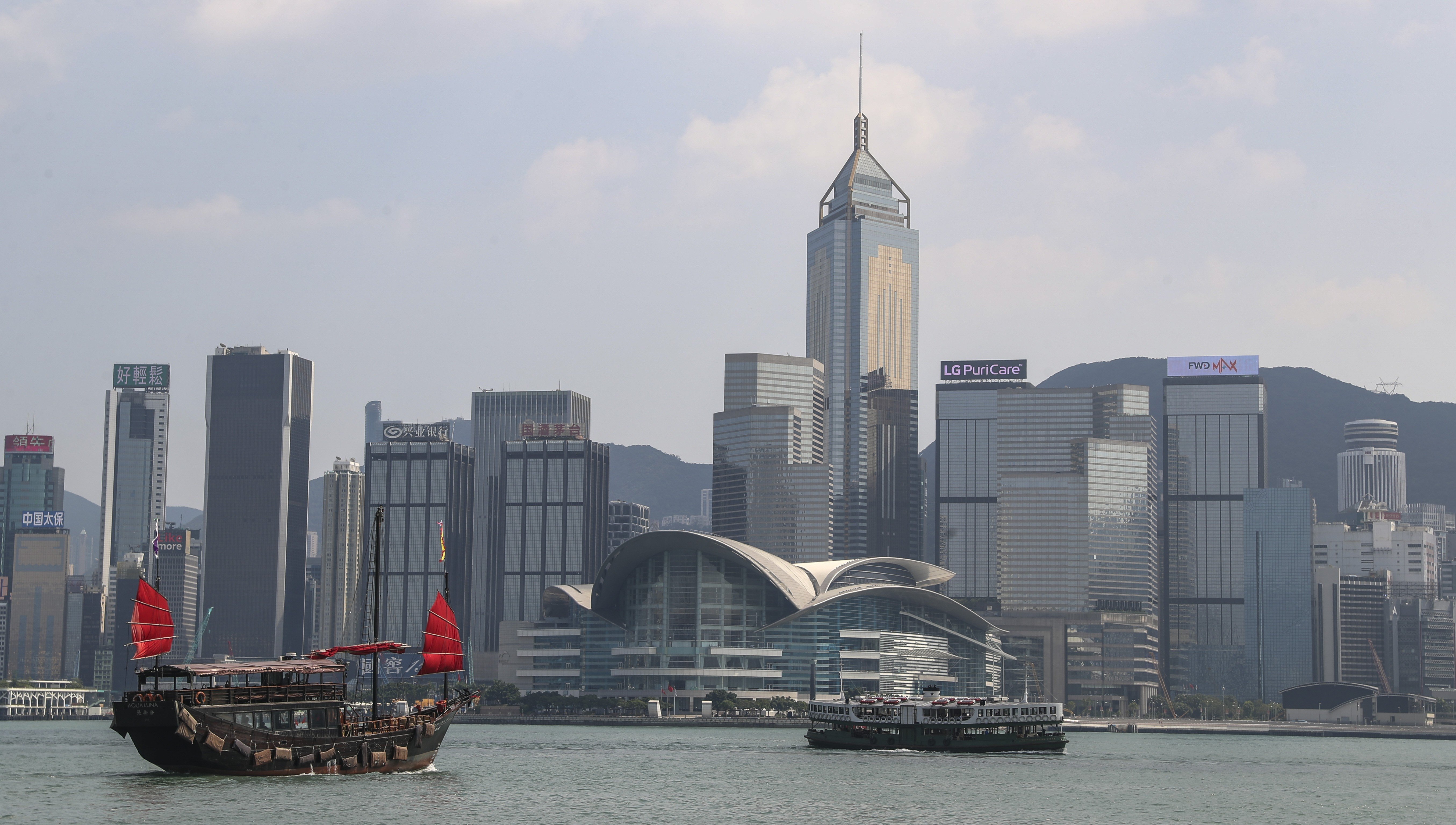 A view of Hong Kong island from Victoria Harbour on 19 September 2019. Photo: Edward Wong