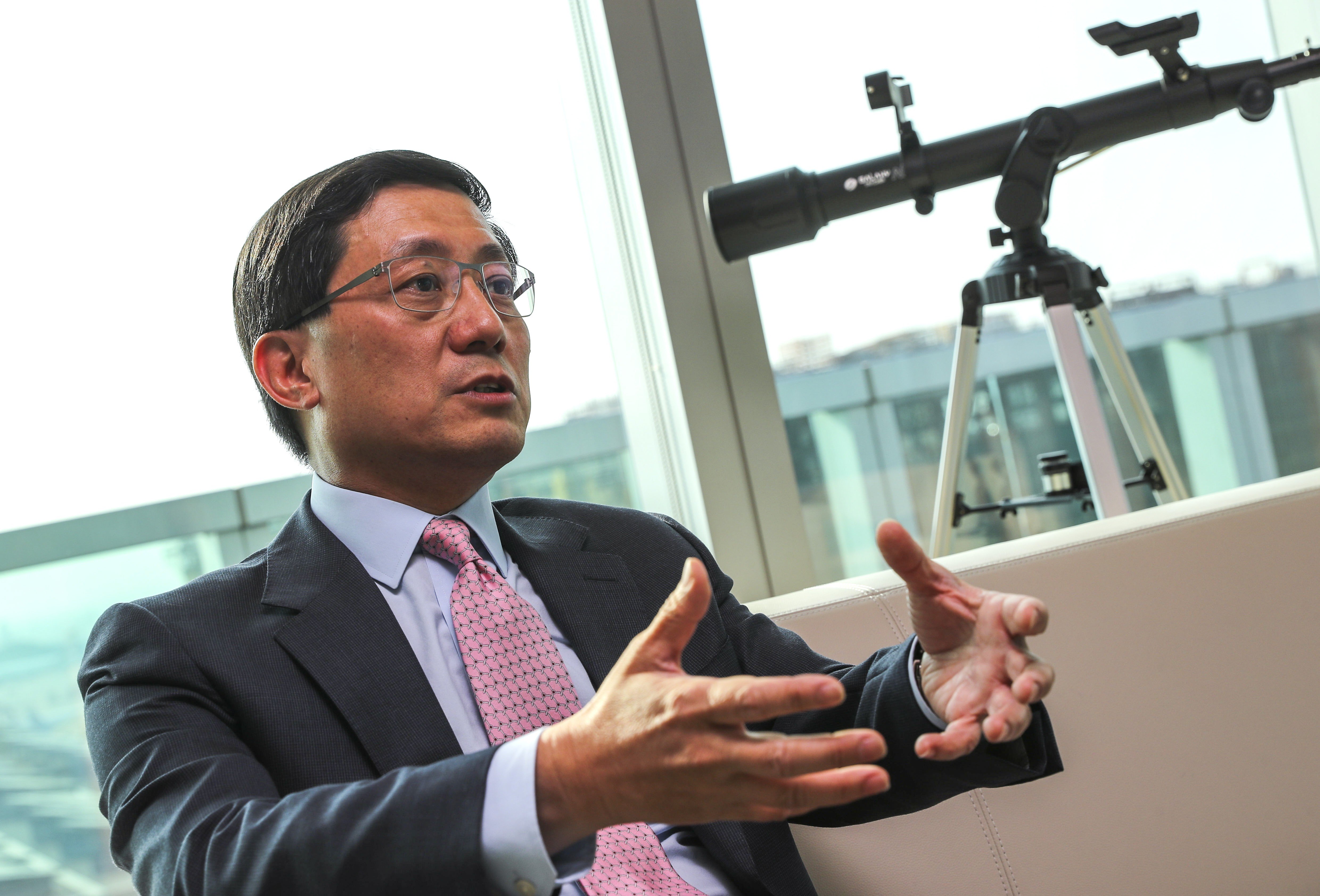 Interview with Fred Lam, Chief Executive Officer of Hong Kong Airport Authority, at the Hong Kong International Airport in Chek Lap Kok. Photo: Edward Wong