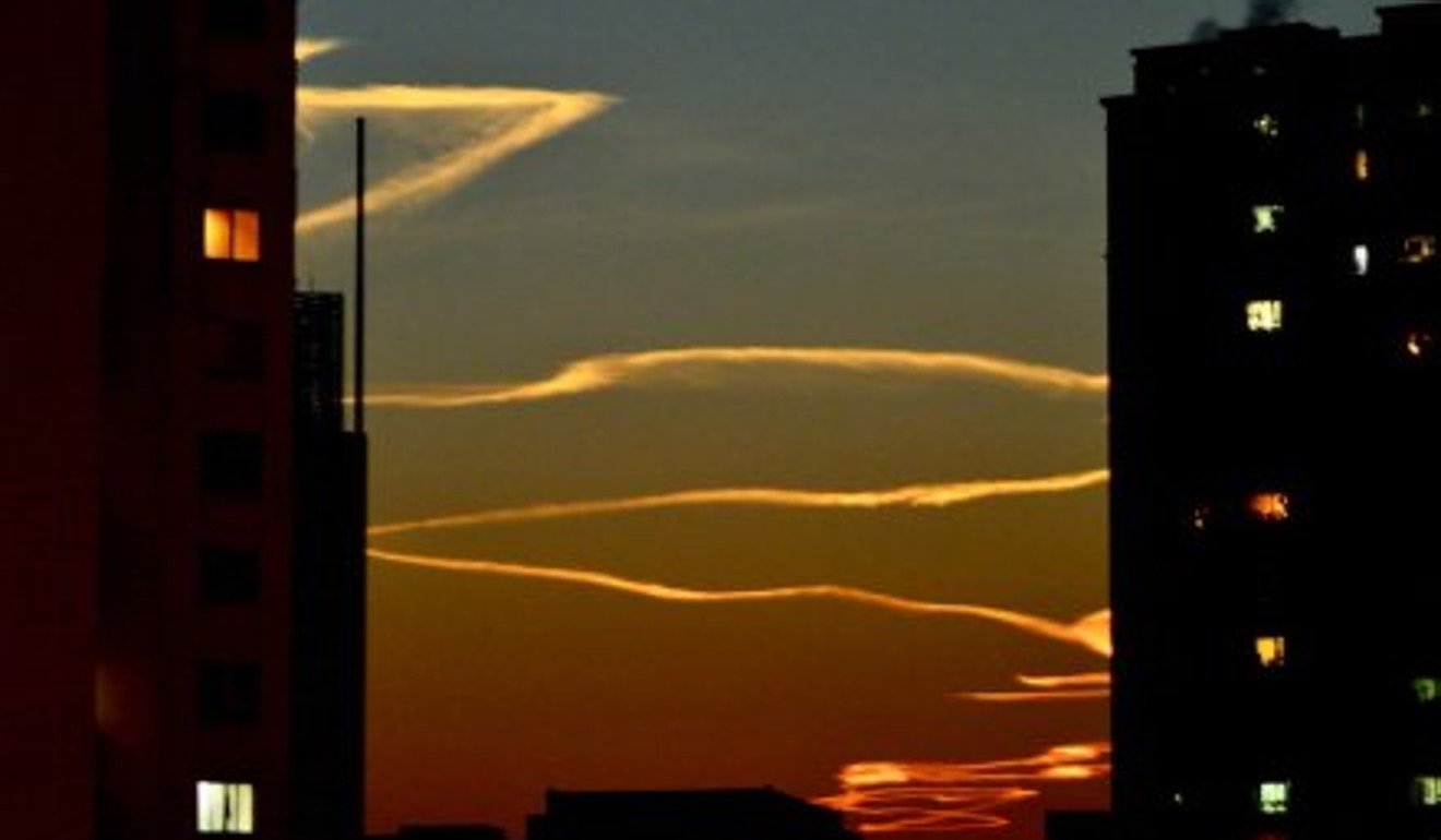 The “dragon’s tail” created by the launch was visible in Beijing. Photo: Handout