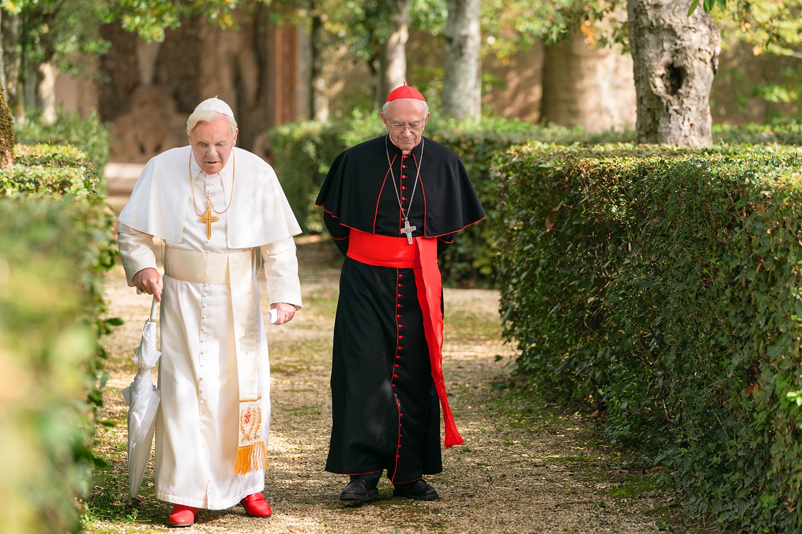 A scene from Netflix’s “The Two Popes”.