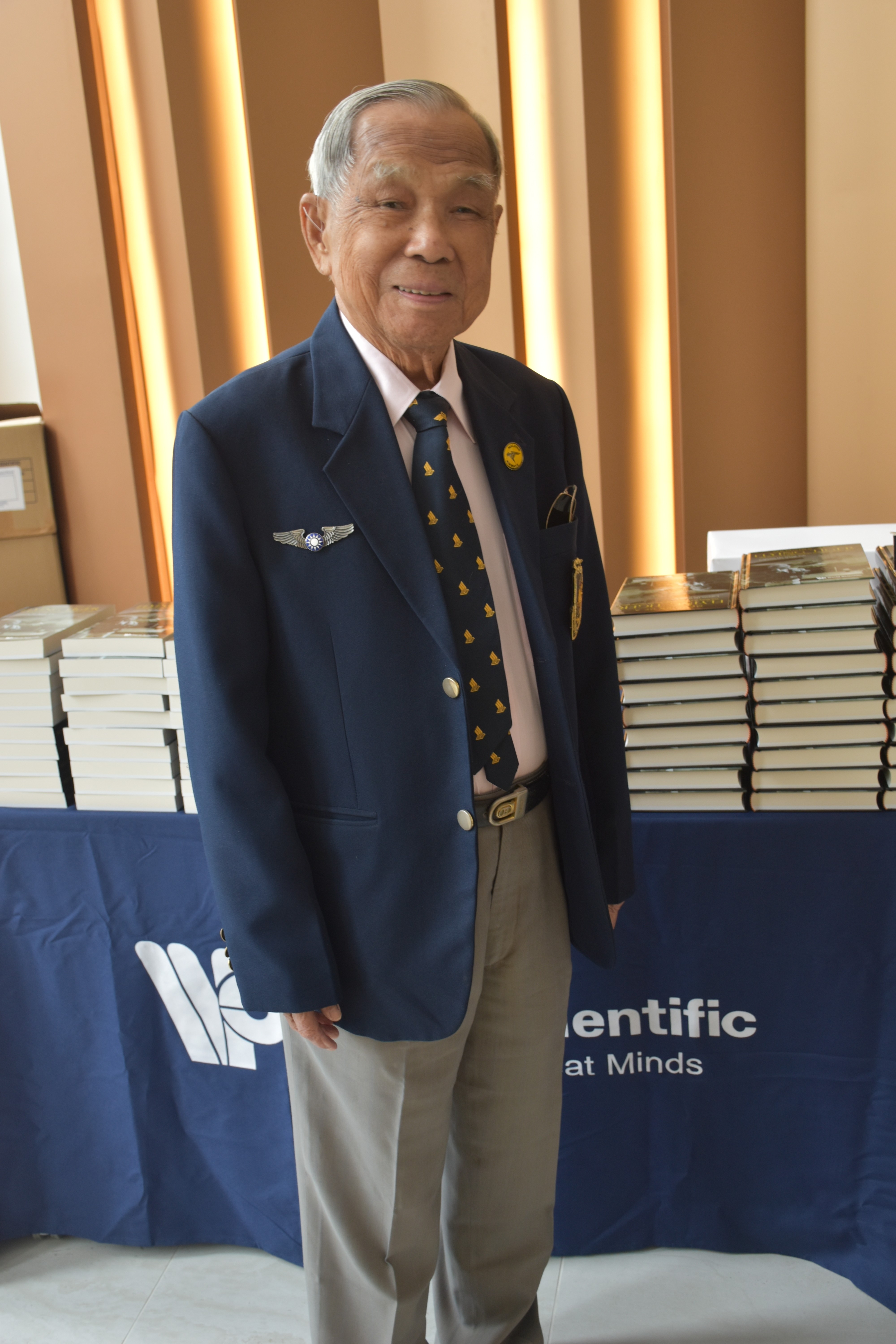 Retired pilot and war veteran Ho Weng Toh, 99, at the launch of his memoir. Photo: Handout