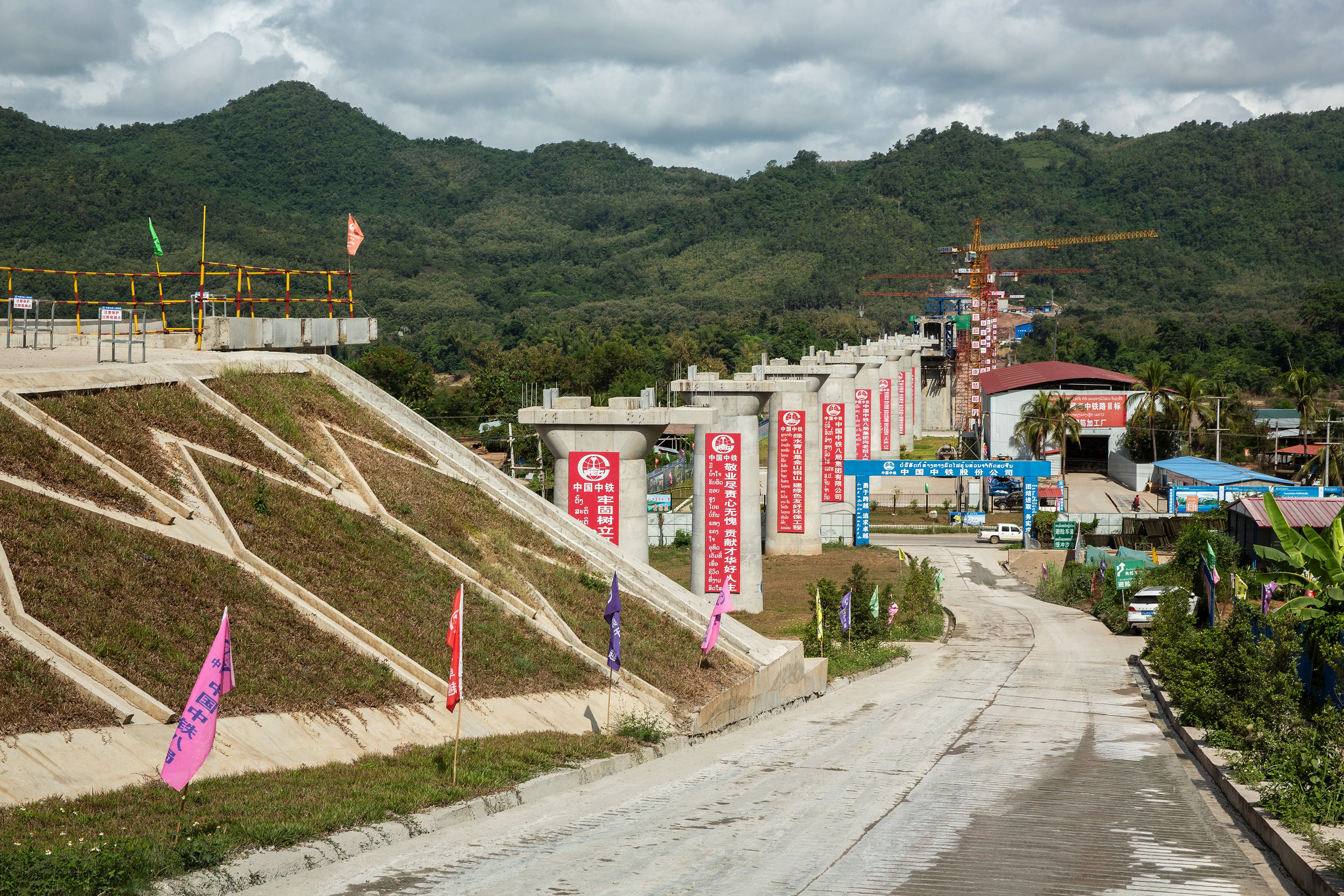 The piers for the Luang Prabang railway bridge, a section of the China-Laos Railway. Photo: Bloomberg