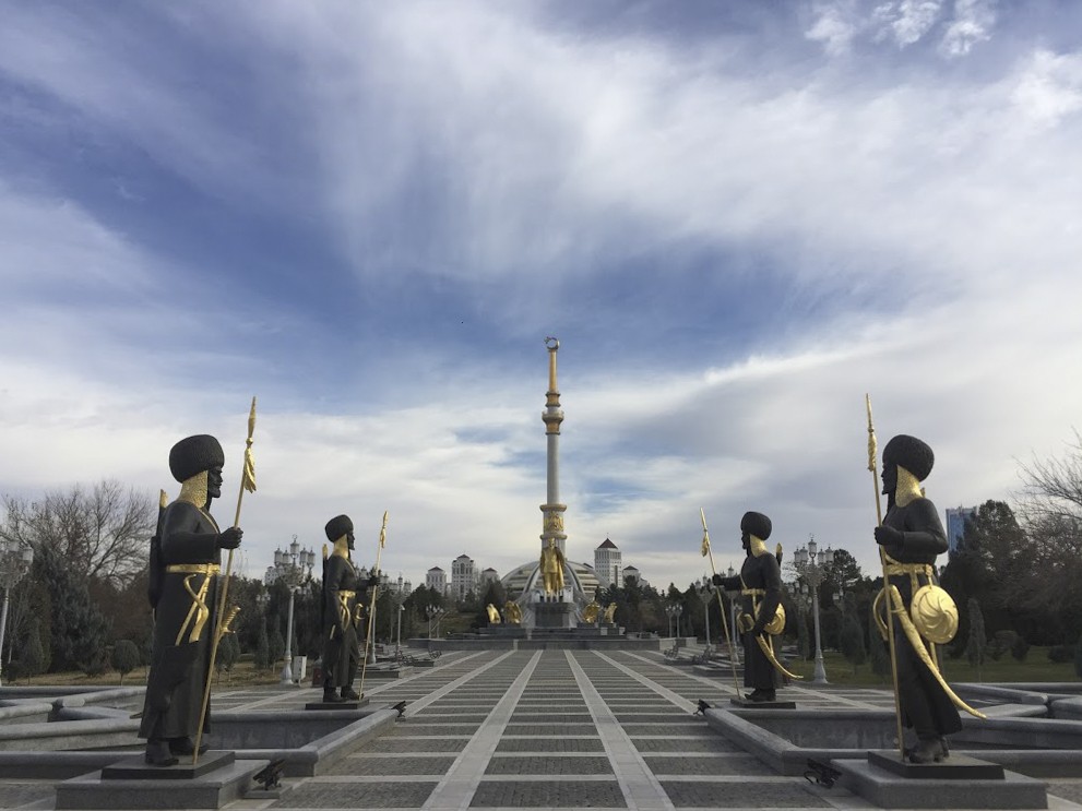 A monument to Turkmenistan’s late president, Saparmurat Niyazov, in Ashgabat. Photo: Chris Taylor