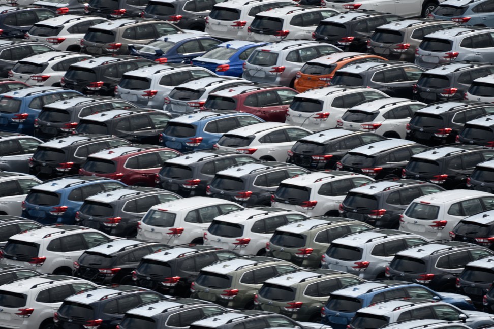 Vehicles at a port in Japan. Photo: Bloomberg