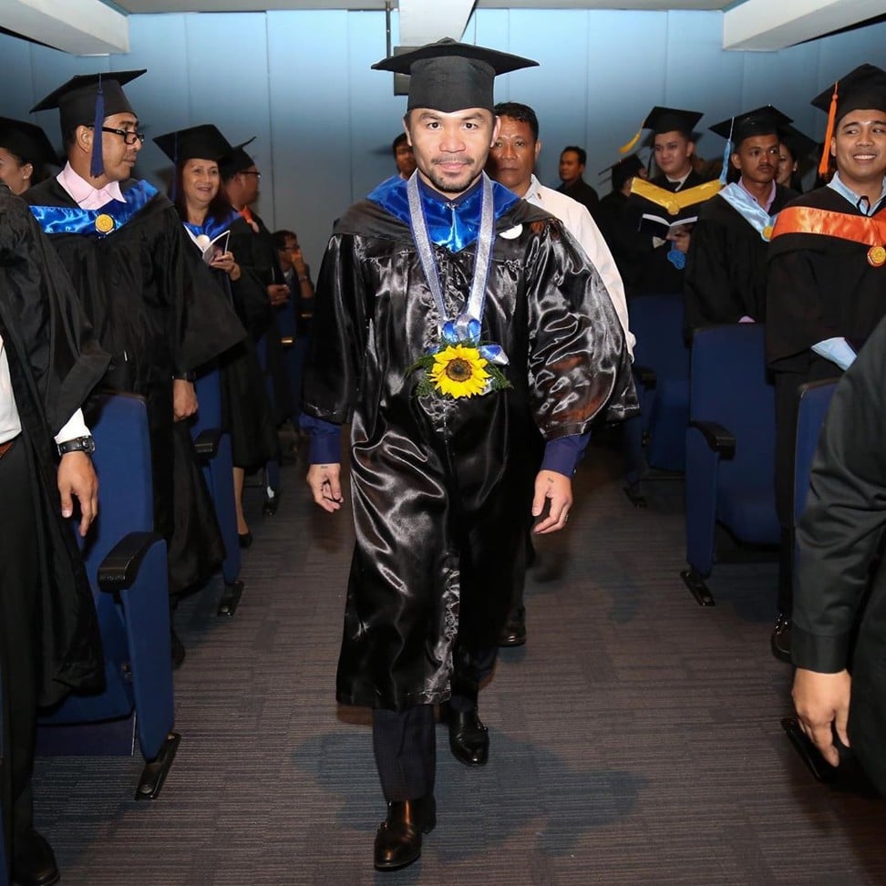 Manny Pacquiao at the graduation ceremony. Photo: Instagram