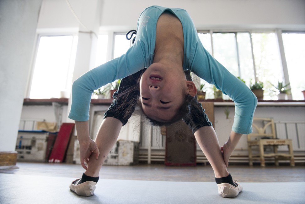 A student practises contortions. Photo: Zigor Aldama