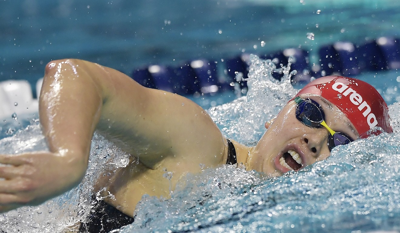 Siobhan Haughey swims for DC Trident in the International Swimming League in College Park, Maryland. Photo: AP