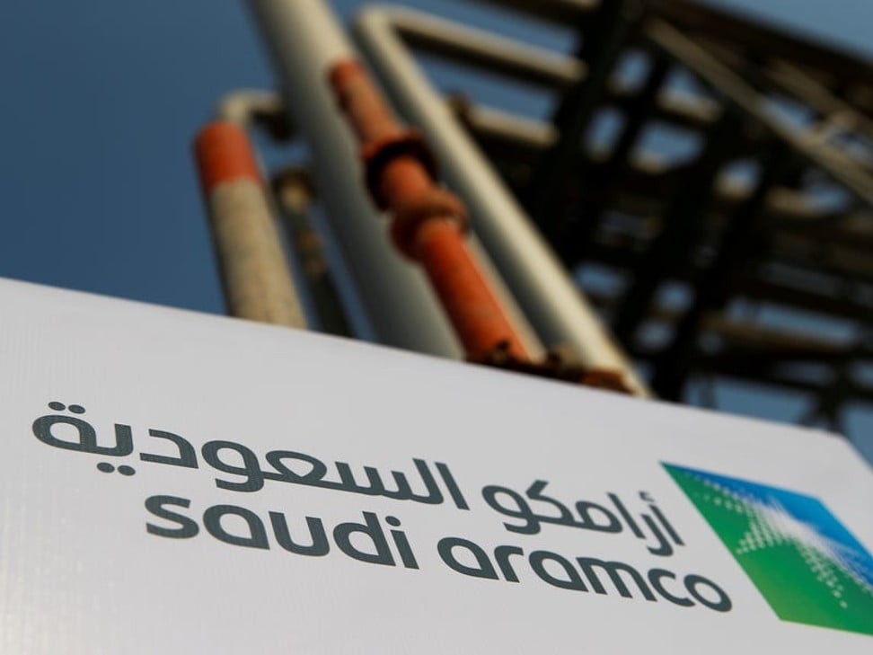 A Saudi Aramco sign at the company’s Abqaiq oil plant. Photo: Reuters