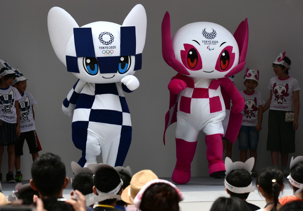 Mascots for the Tokyo 2020 Olympic Games: Miraitowa (left) and Someity. Photo: AFP