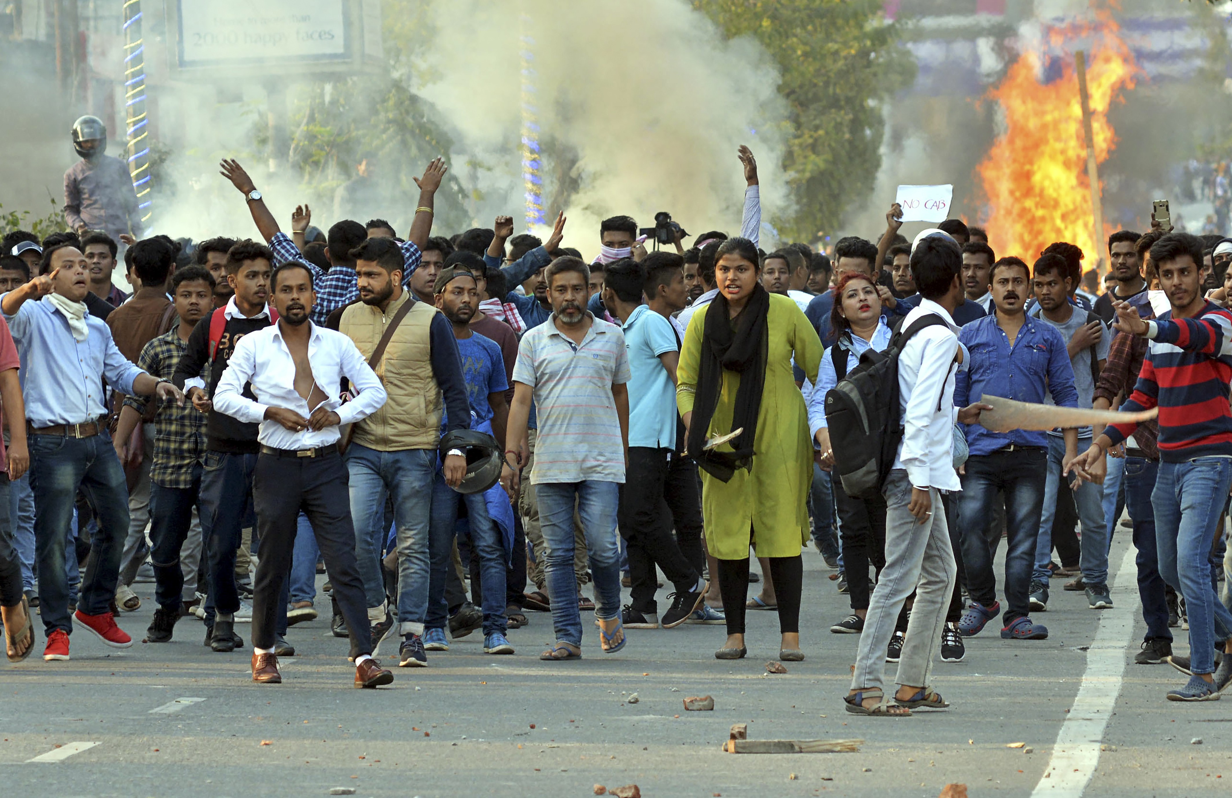 Protestors demonstrate against the Citizenship Amendment Bill (CAB) in Guwahati, India. Photo: Xinhua