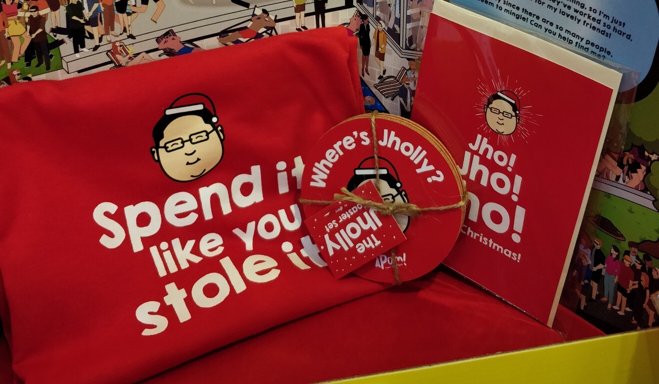 Jho Low-themed festive merchandise made by Malaysian lifestyle and gift shop APOM Store.