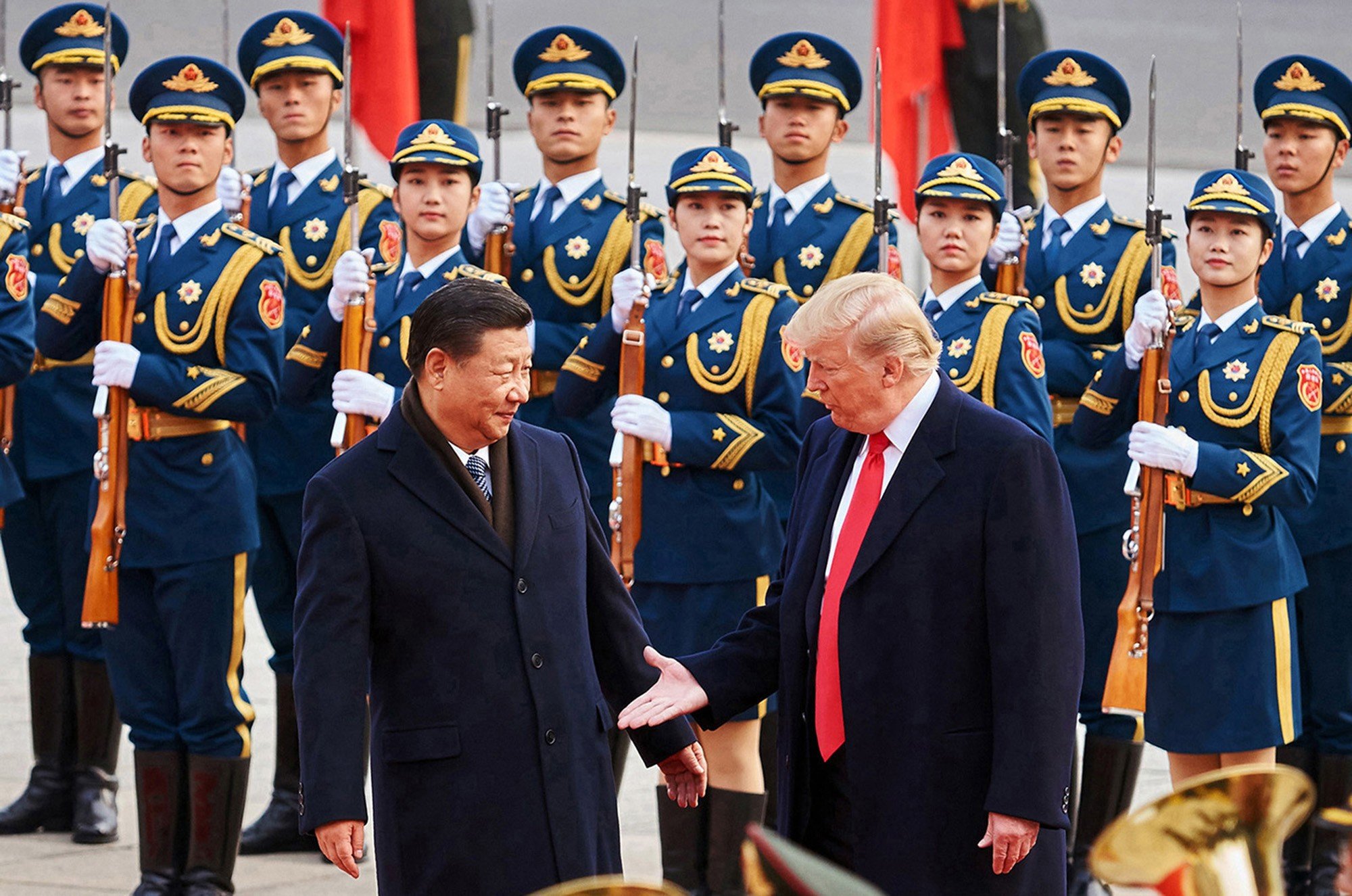 Chinaese President Xi Jinping and US President Donald Trump in Beijing in 2017. Photo: TNS