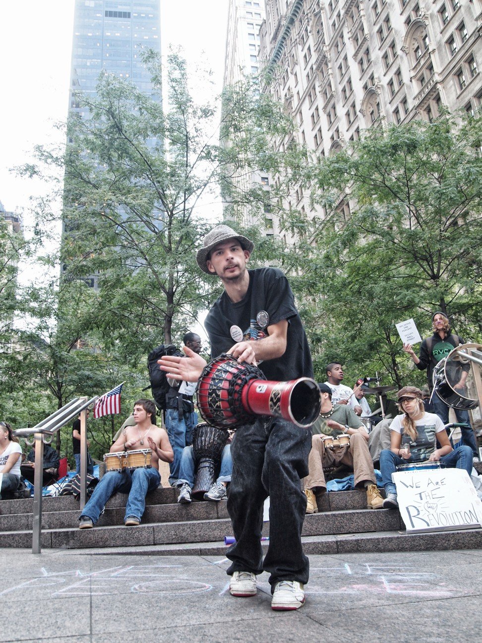 A street performer at Occupy Wall Street, in 2011. Photo: Manami Okazaki