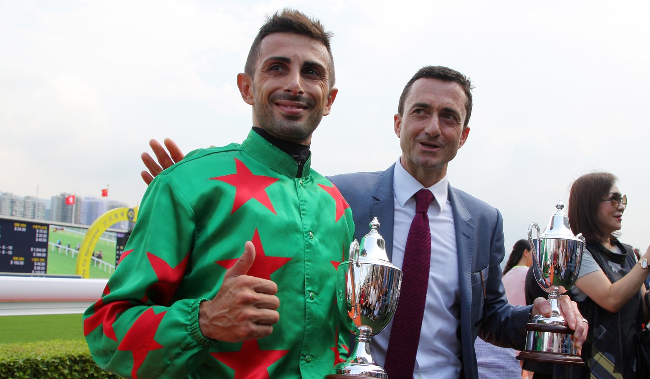 Alberto Sanna and Douglas Whyte celebrate a win together.