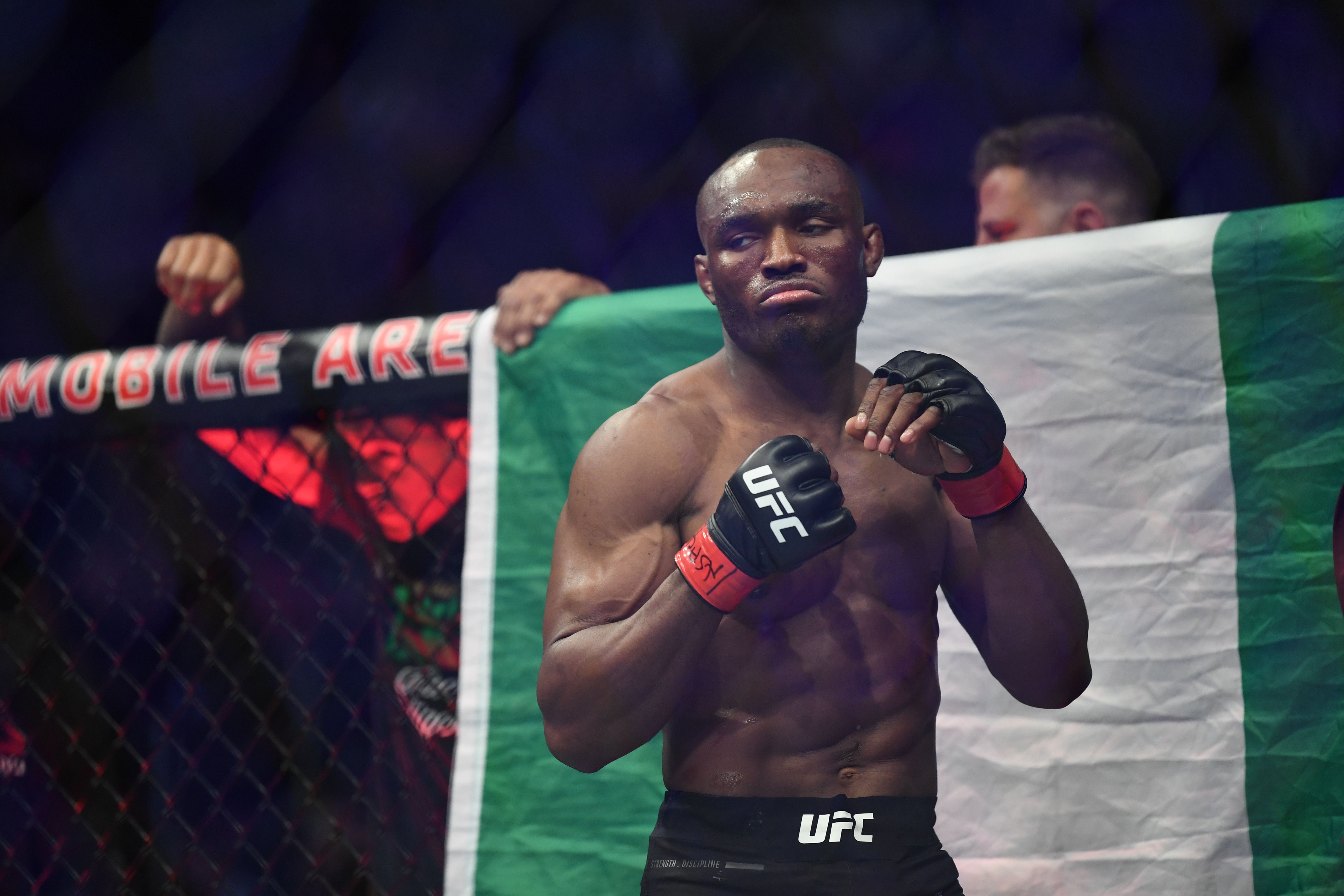 Kamaru Usman before his bout against Colby Covington at UFC 245. Photo: USA TODAY Sports
