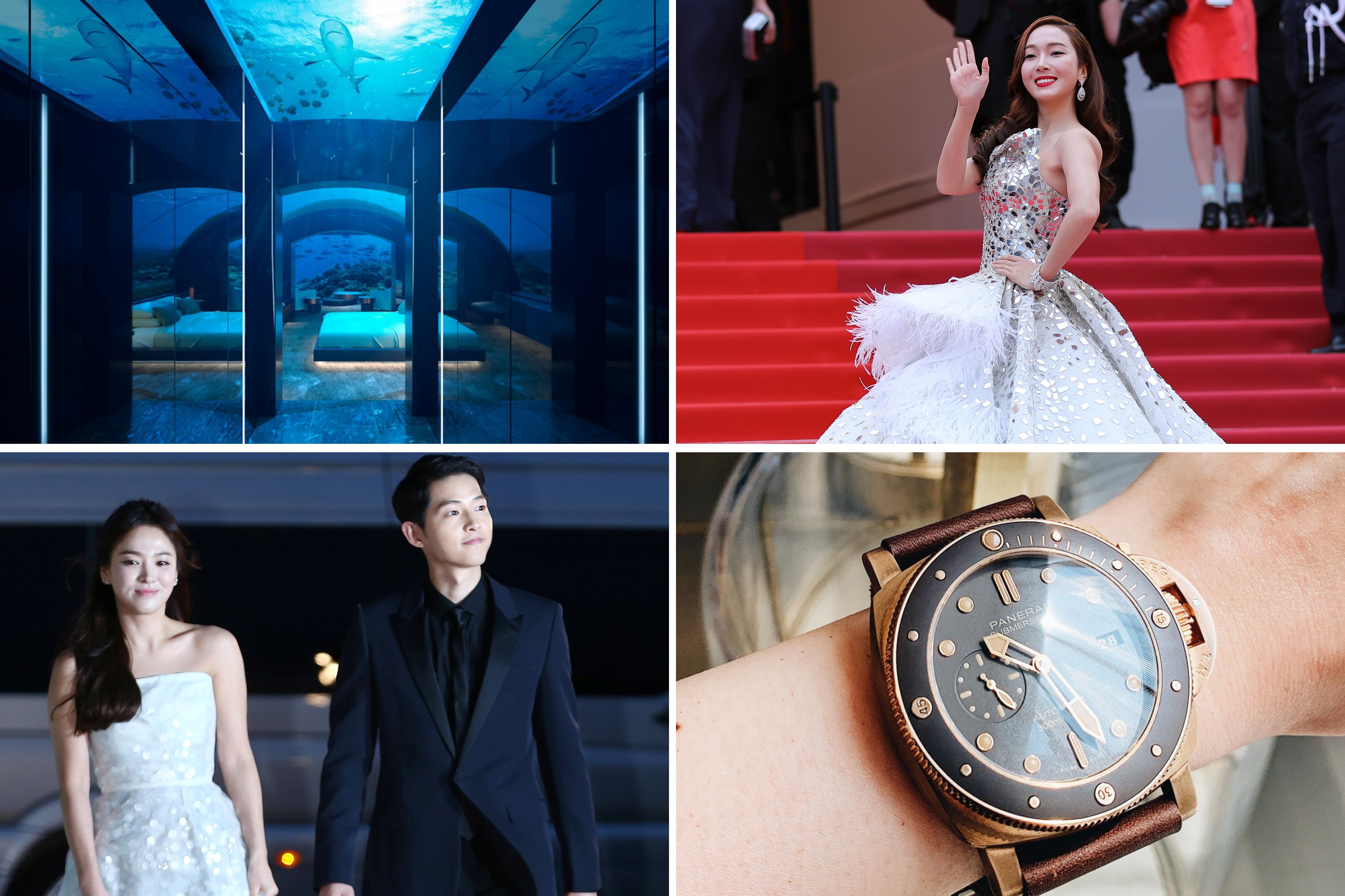 Clockwise, from top right: The Muraka underwater villa in the Maldives; the most stylish fashionistas on the Cannes red carpet; the unboxing of a favourite Panerai watch; and why K-drama's Song-Song couple split –these were just some of STYLE’s most-watched videos in 2019.