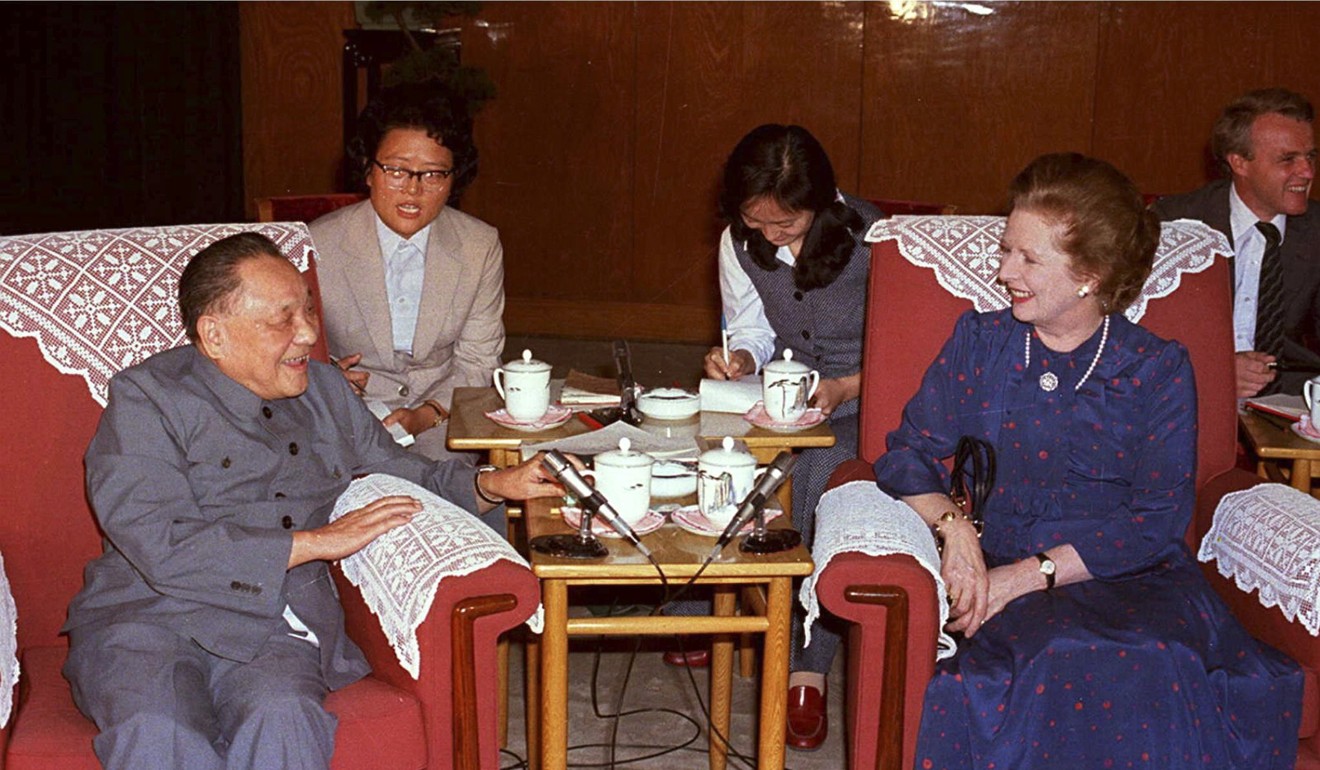 The joint declaration was signed by Chinese leader Deng Xiaoping (left) and British Prime Minister Margaret Thatcher after years of negotiations. Photo: AFP