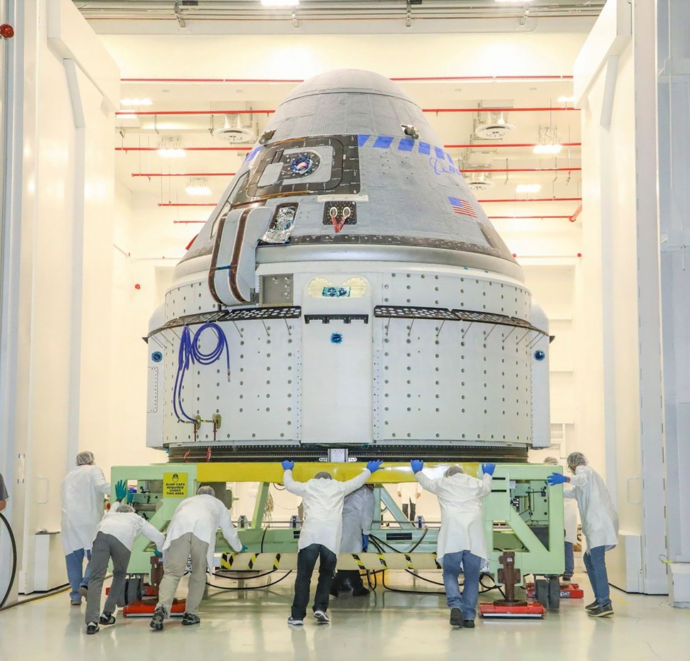 The CST-100 Starliner spacecraft to be flown on Boeing’s Orbital Flight Test (OFT). Photo: AFP
