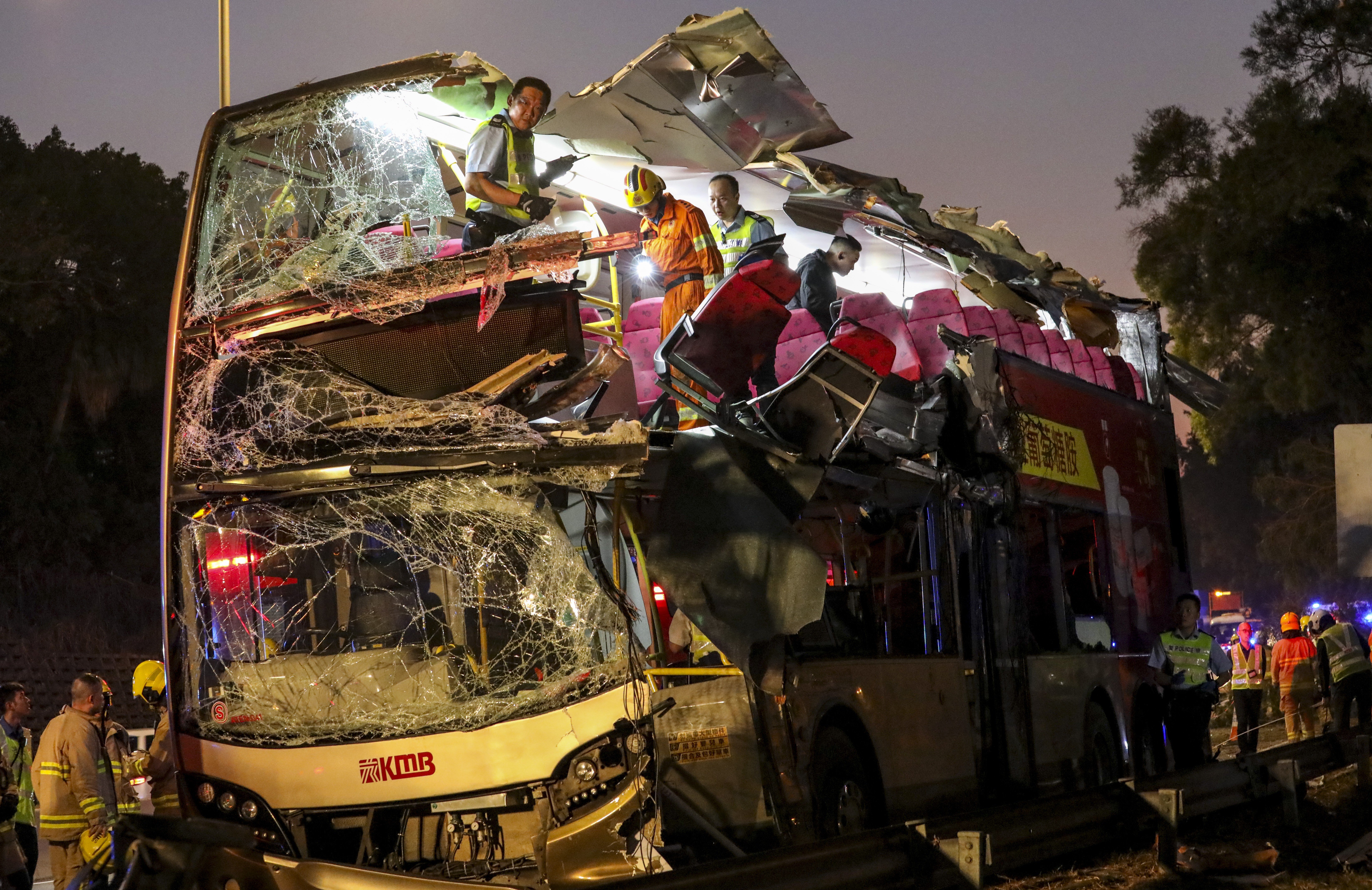 Driver arrested after six die and 39 are injured in Hong Kong highway bus  crash | South China Morning Post