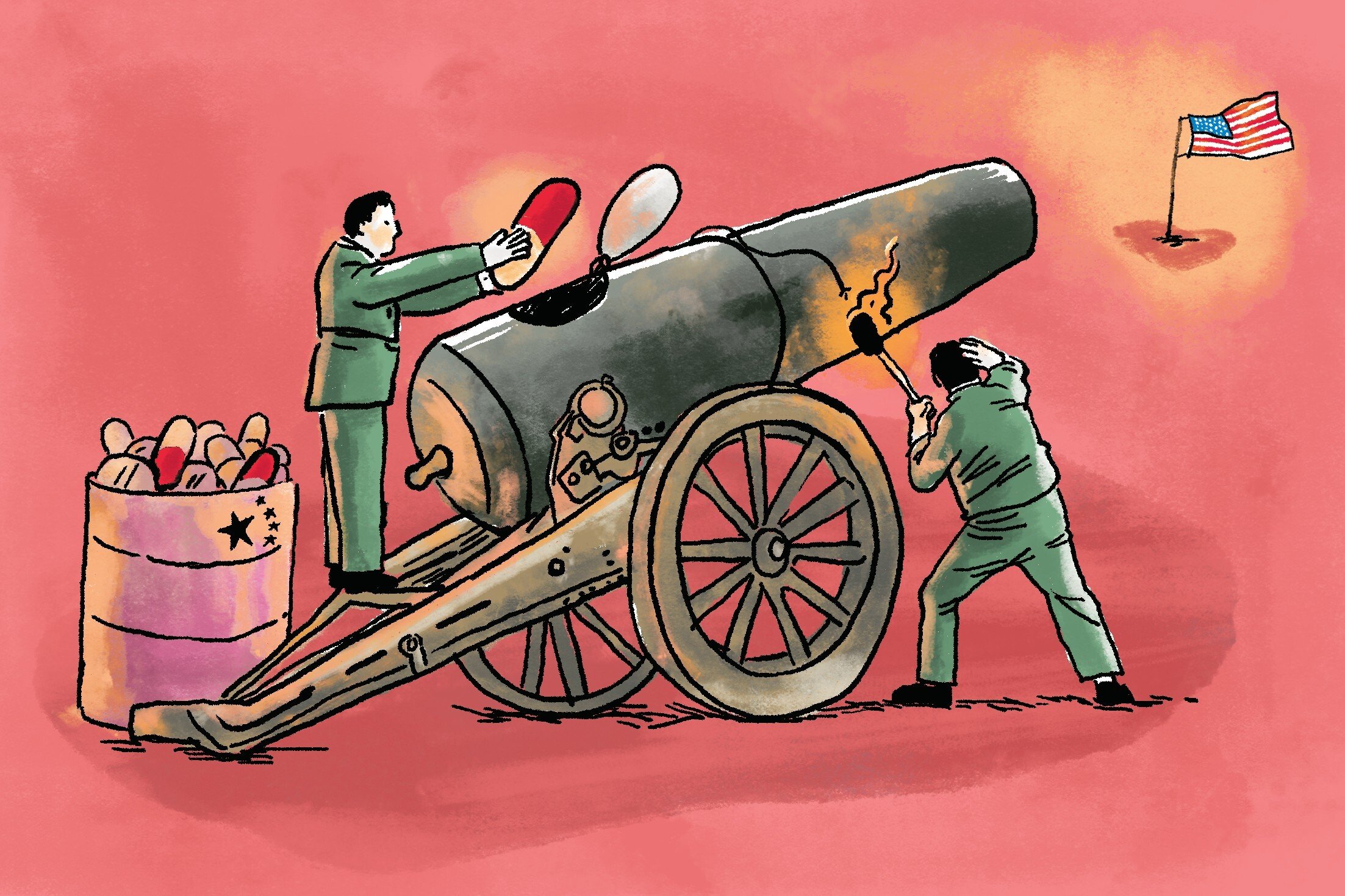 China hopes to surpass the US as the world’s biggest producer of pharmaceutical products. Illustration: SCMP