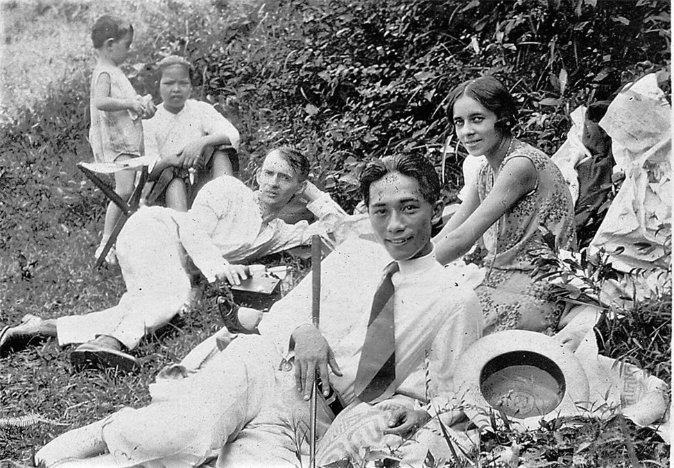 A picture of Tatz’s family shows his father (reclining in the background), mother, oldest sister Margaret, an amah and a family friend, in China, circa 1929. Photo: courtesy of Bob Tatz