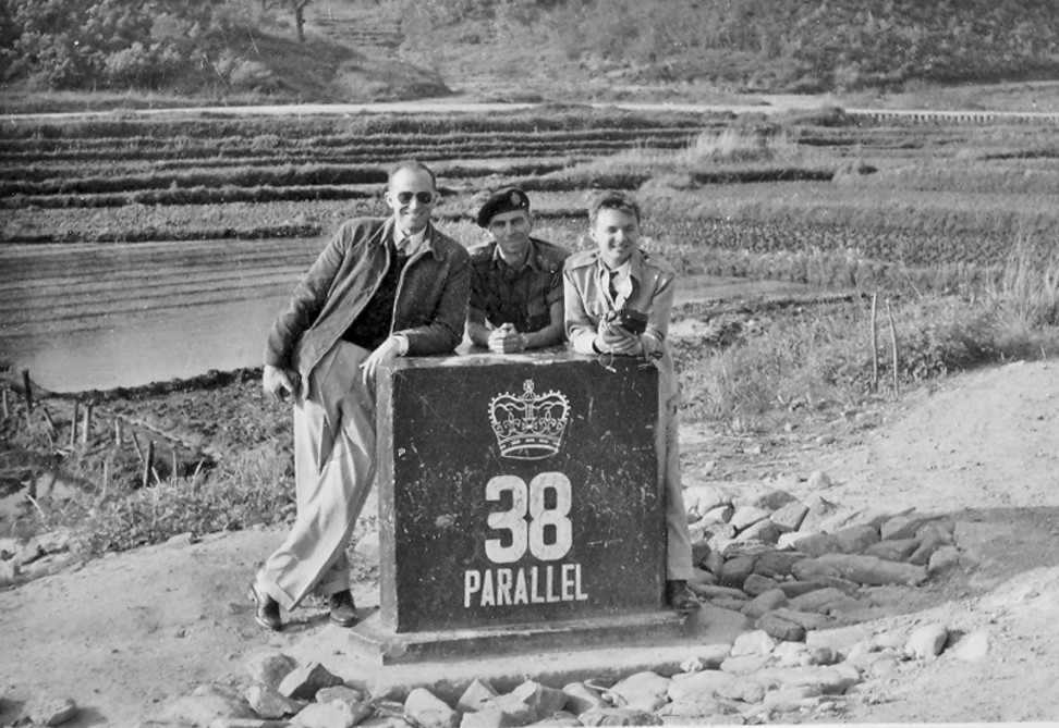 With friends at the 38th Parallel, the border between the Koreas, in 1955. Photo: courtesy of Bob Tatz