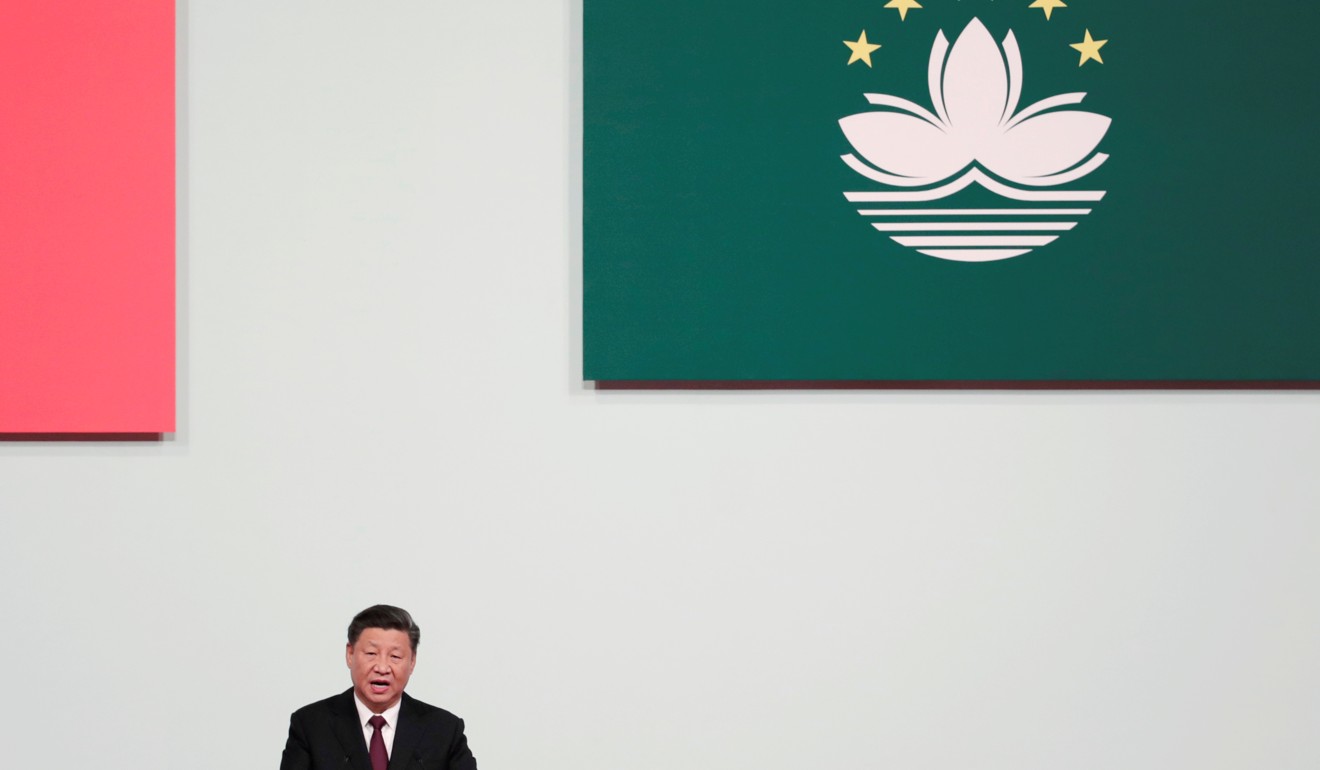 Chinese President Xi Jinping speaks during his trip to Macau. Photo: Reuters