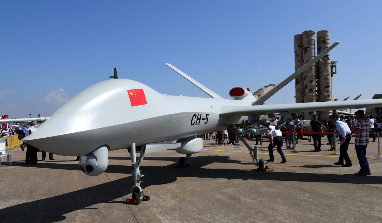 Chinese companies dominate the civilian drone market, while the Rainbow military drone is exported to many overseas customers. Photo: Xinhua
