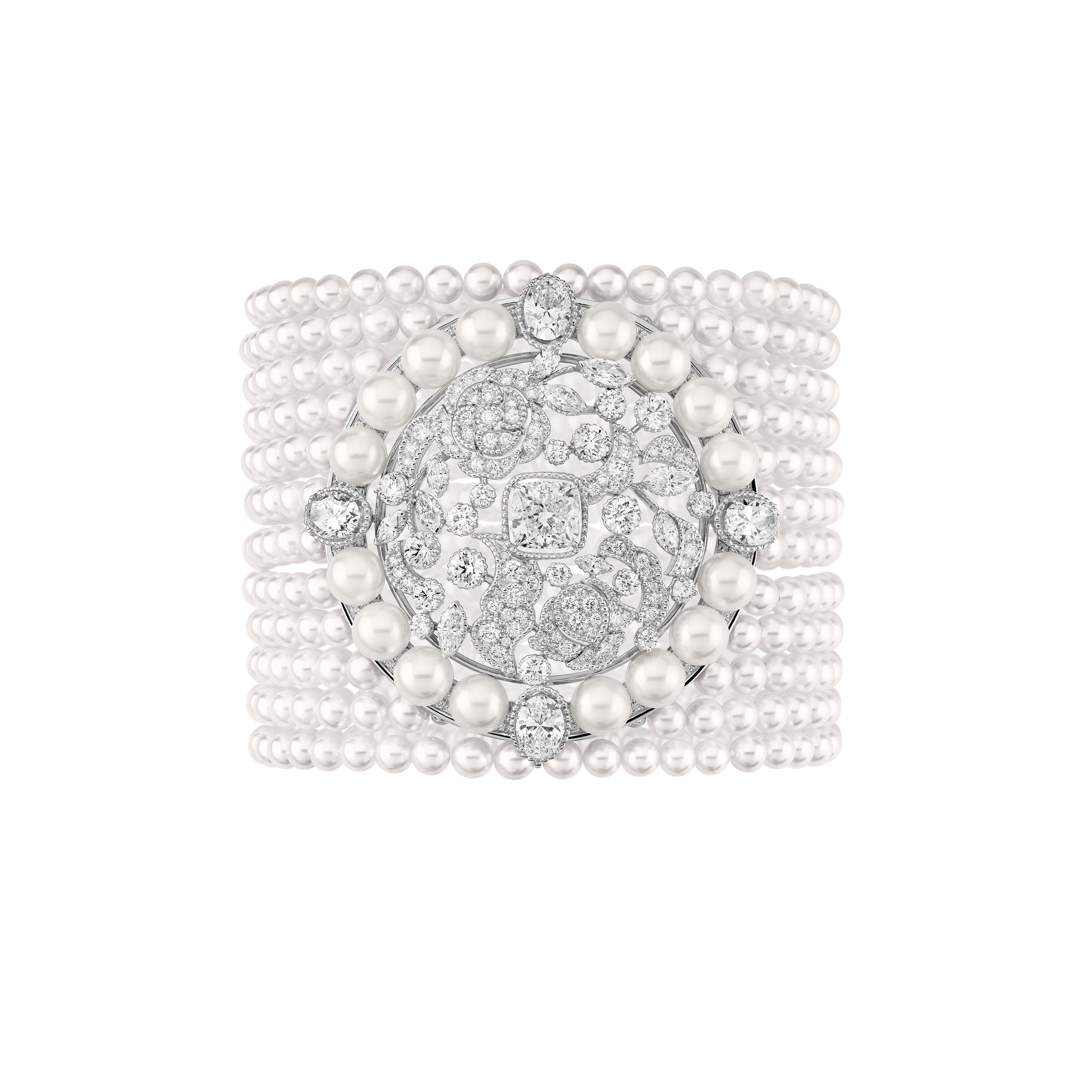 The Chanel Broderie Byzantine bracelet is one of many high jewellery pieces using pearls. Photos: Handouts