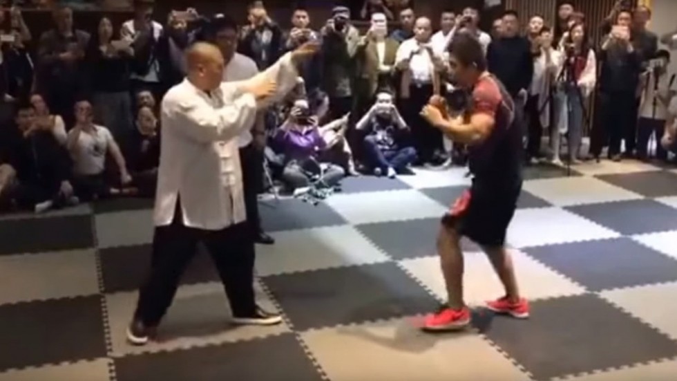 A screenshot of China MMA fighter Xu Xiaodong taking on tai chi master Wei Lei. Photo: Handout