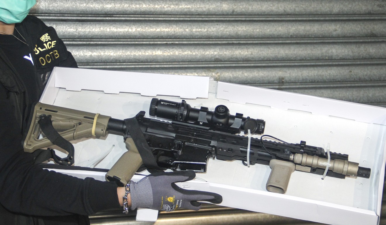 The court heard that David Su unlawfully possessed a pistol, this AR-15 semi-automatic rifle, 44 pistol bullets and 211 rifle bullets stored in nine magazines. Photo: Handout