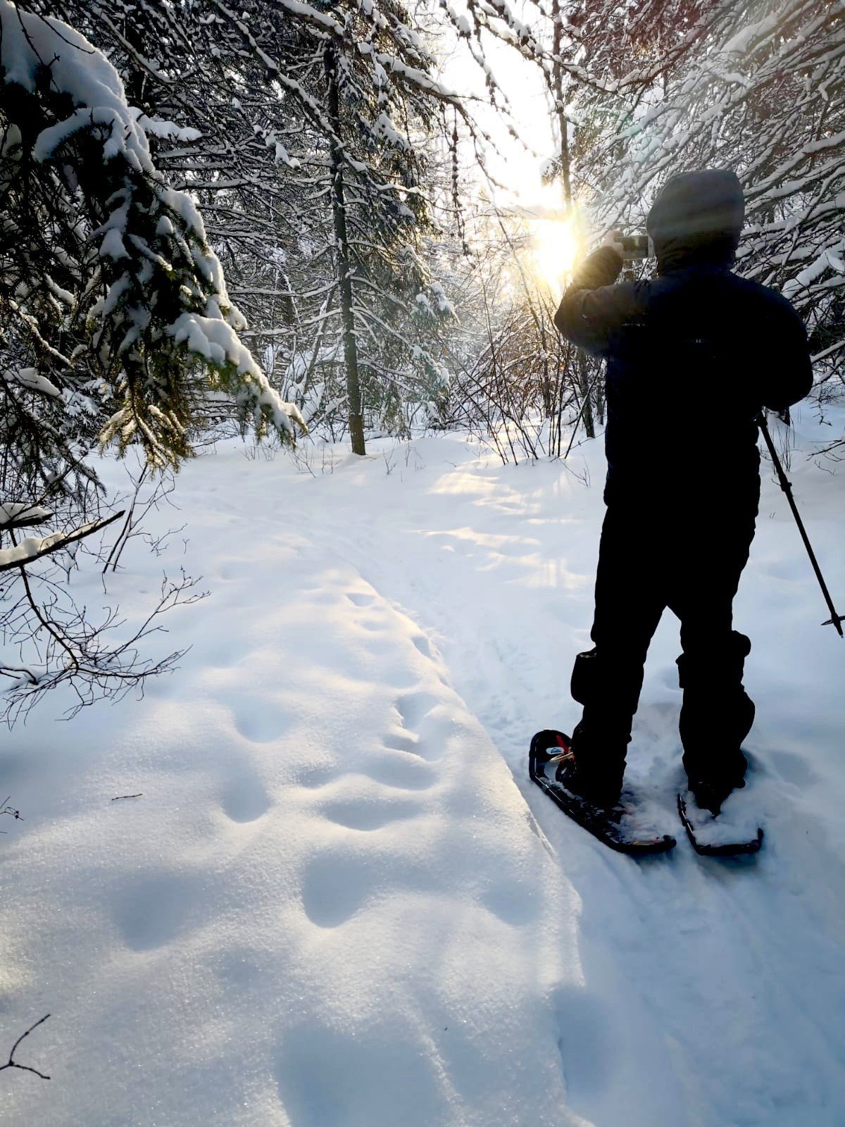 Trekking through the snow in Manitoba, Canada. Photo: Cameron Deuck