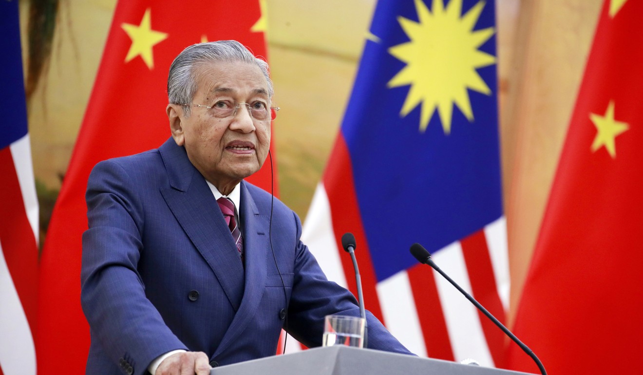Malaysian Prime Minister Mahathir Mohamad at a 2018 press conference at the Great Hall of the People in Beijing. Photo: AP