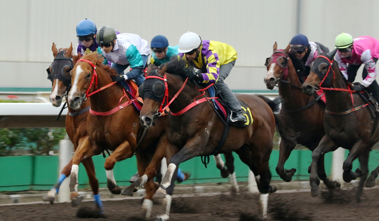 Champion’s Way (outside) trials at Sha Tin last week.