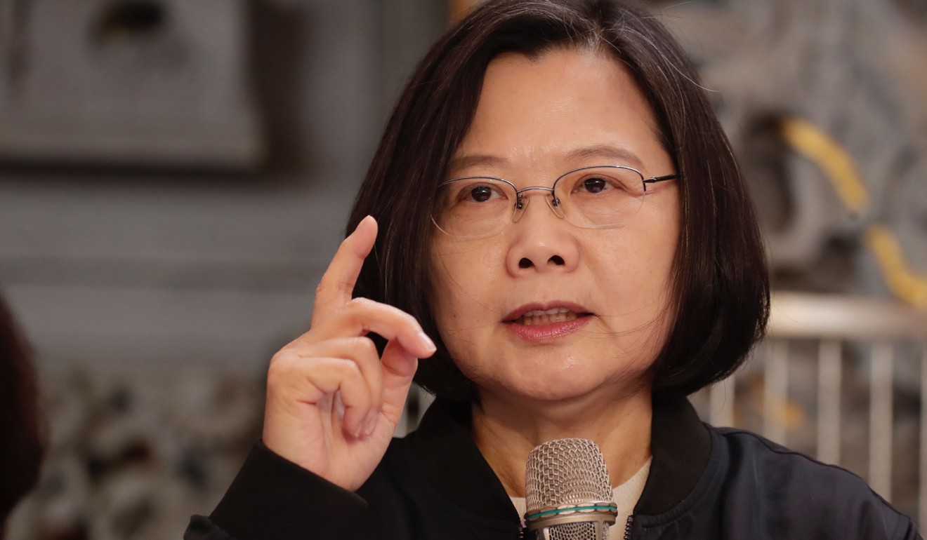 Taiwanese President Tsai Ing-wen speaks during a campaign event in Taipei, ahead of presidential elections. Photo: EPA-EFE