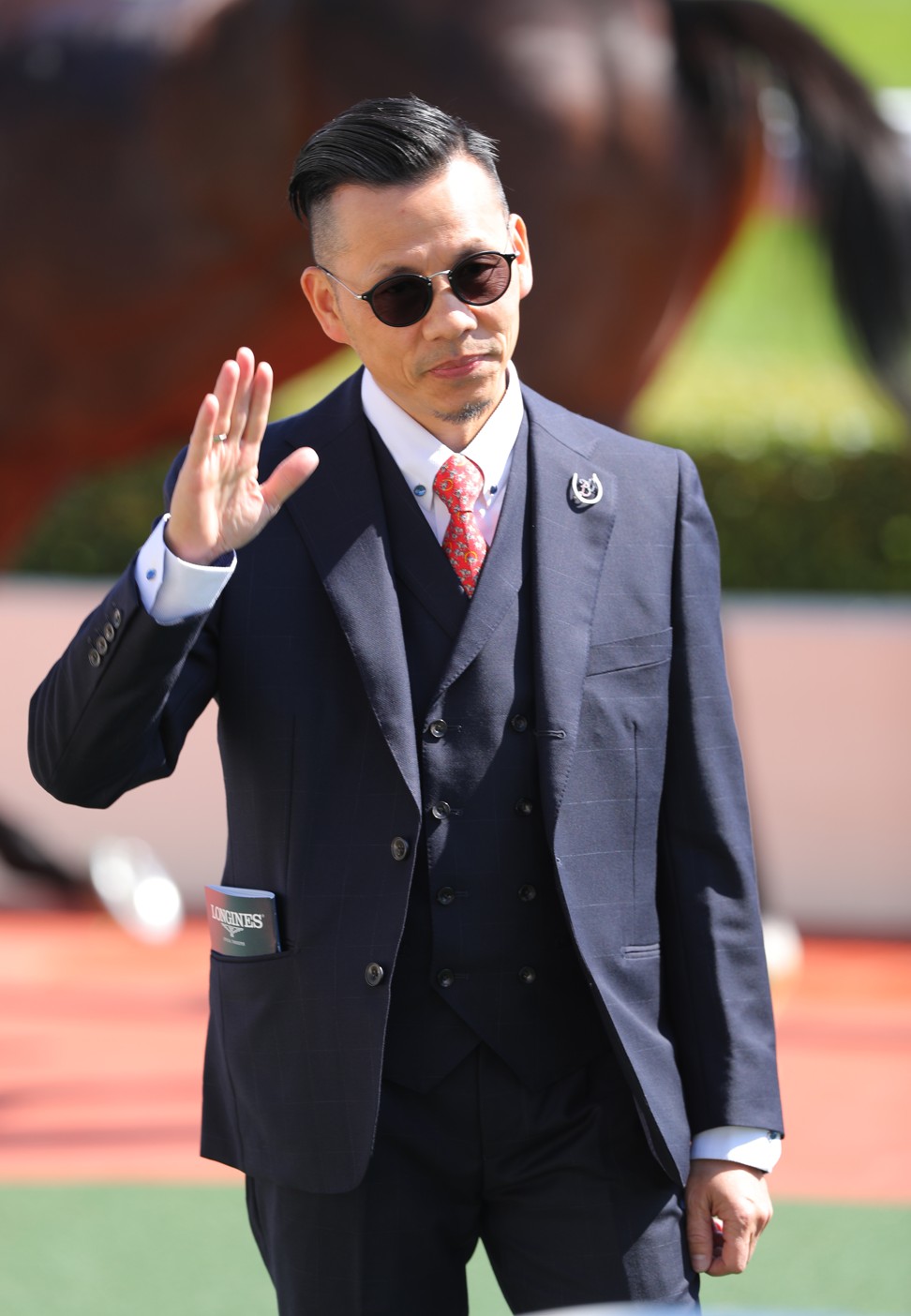 Decrypt’s trainer Frankie Lor at Sha Tin after a winner.