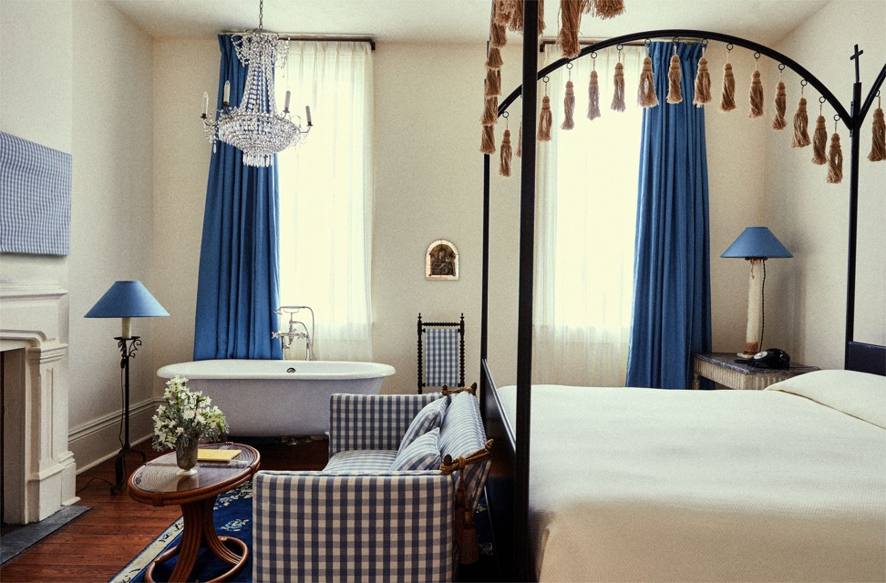 Hotel Peter & Paul’s schoolhouse guest room, in New Orleans. Photo: Hotel Peter and Paul