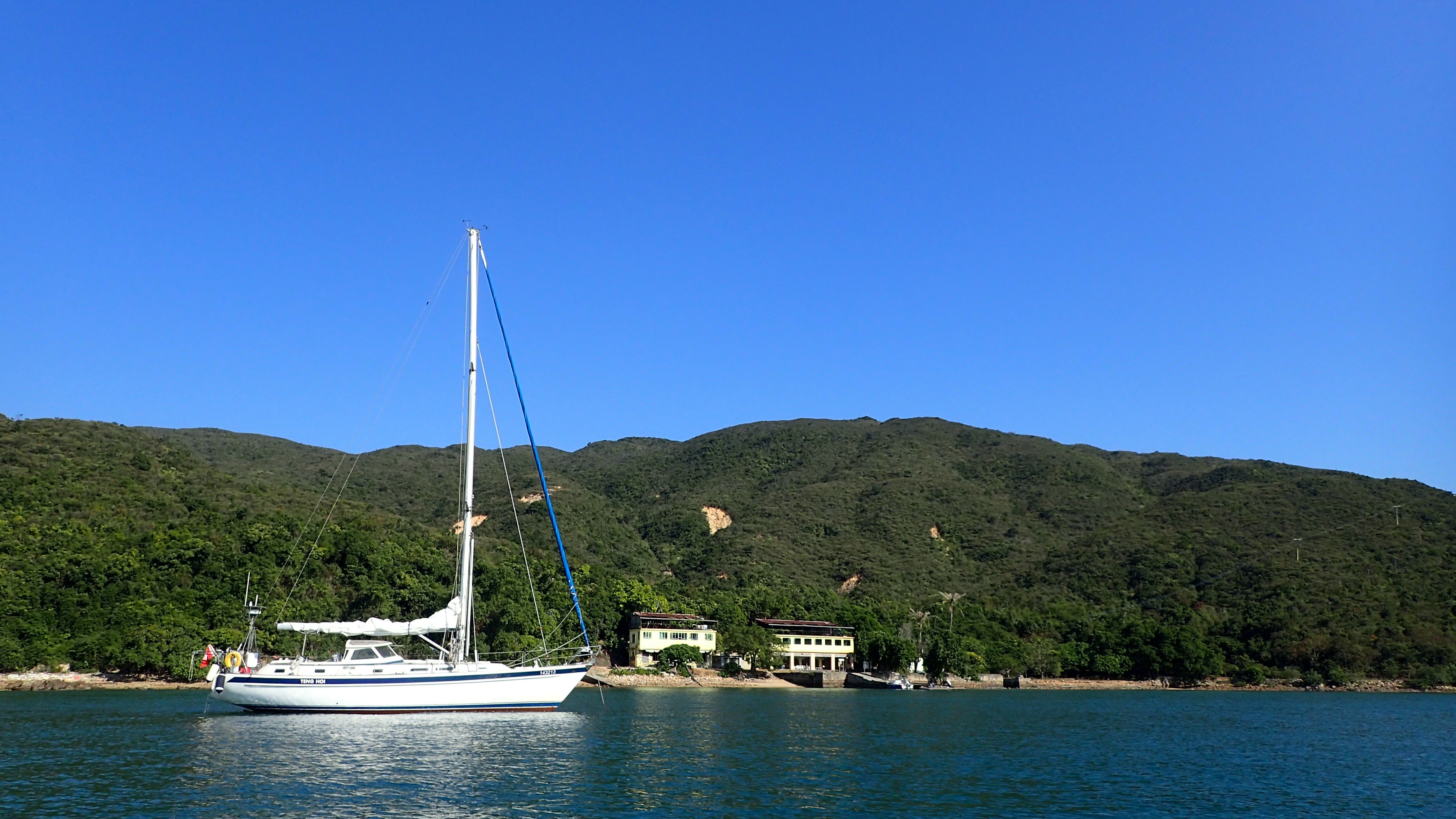 The Teng Hoi yacht moored in Snake Bay (Tai She Wan). Photo: Cameron Dueck