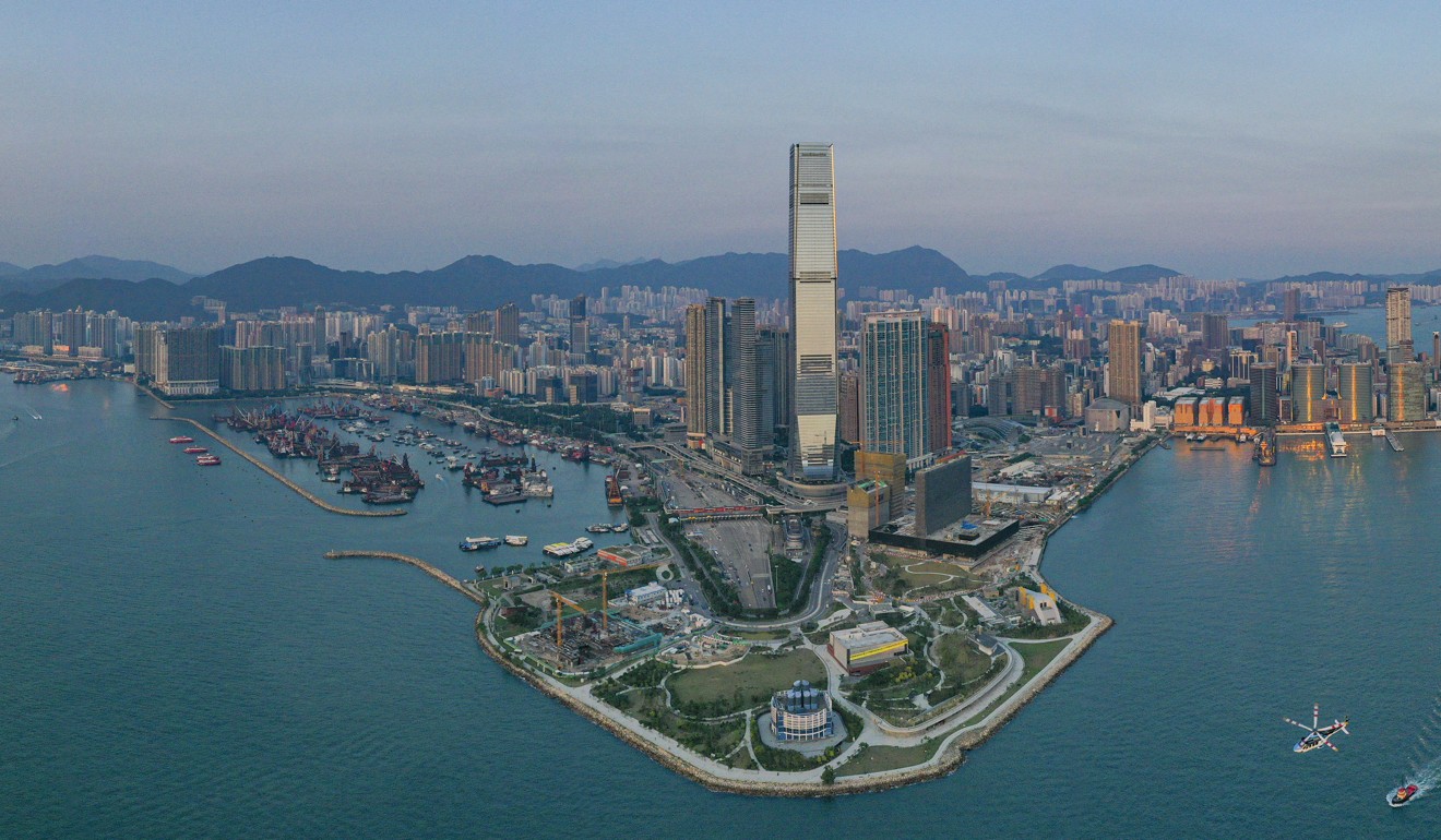 The International Commerce Centre towers above the West Kowloon district. Photo: Martin Chan