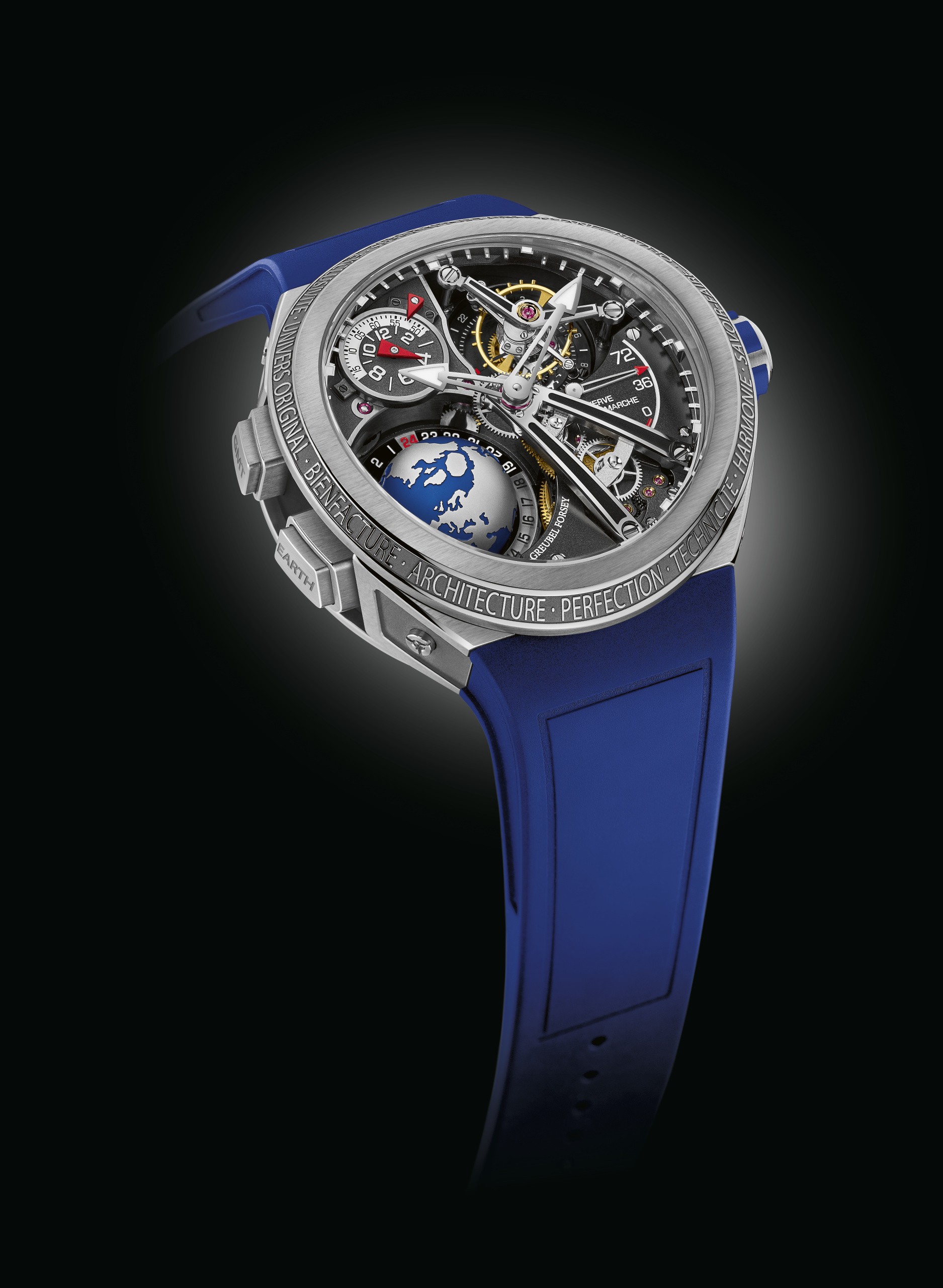 Greubel Forsey launched the GMT Sport for 2020, which is water-resistant to 100 metres, boasts an ergonomical arch and tells the time across cities in the world’s 24 major time zones. Photos: Greubel Forsey