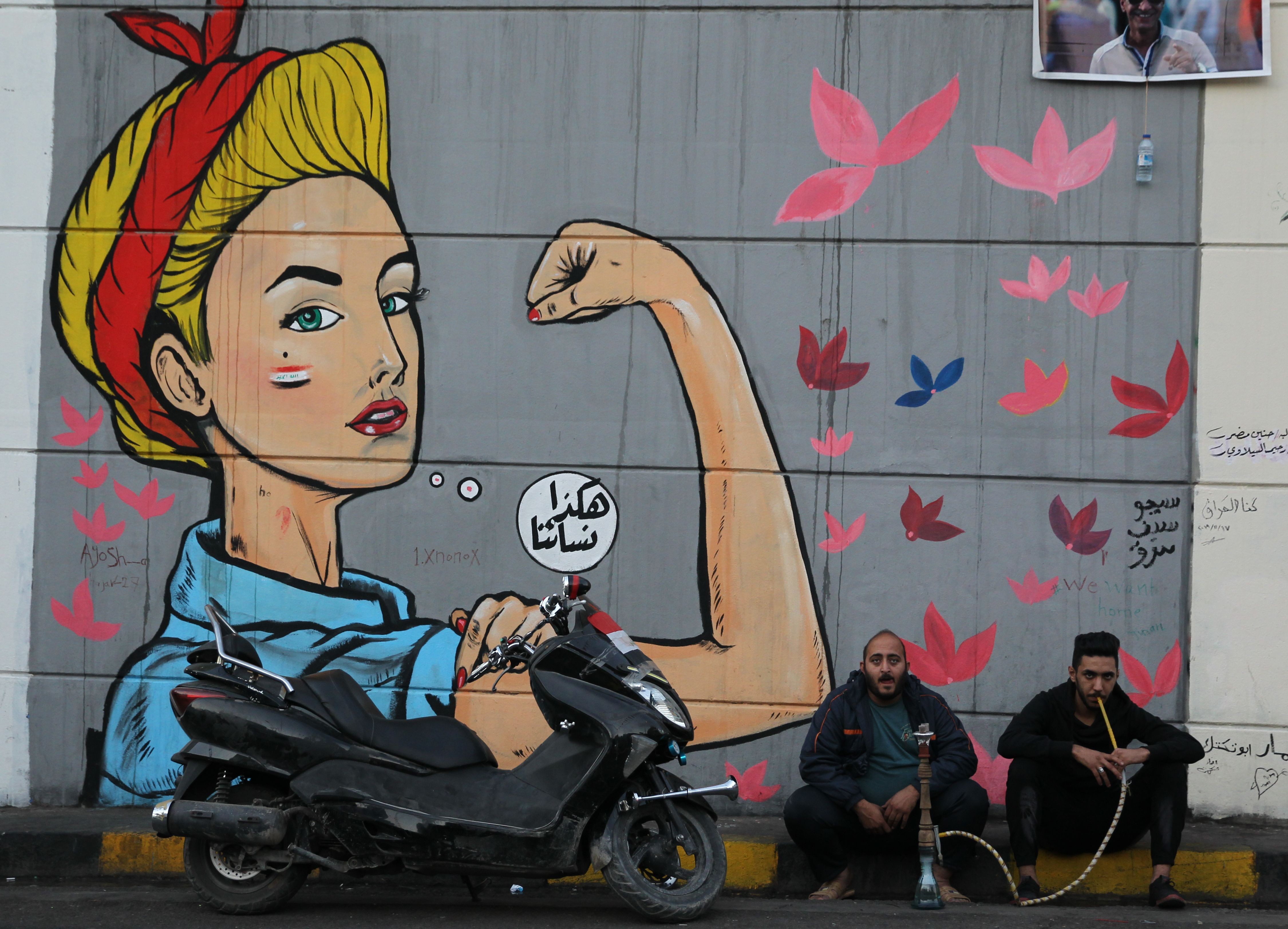 A feminist mural in Baghdad’s Tahrir Square, in Iraq, in November. Photo: AFP via Getty Images