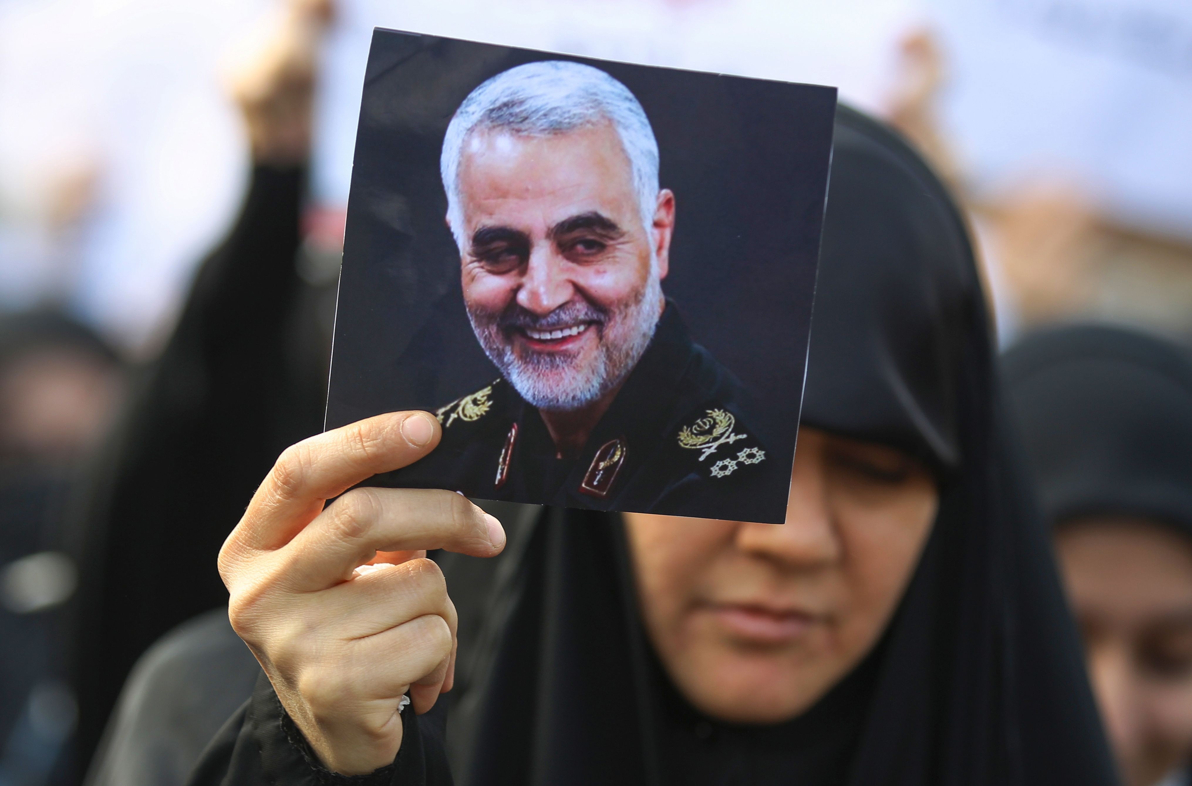 An Iraqi woman attends the funeral of Iranian military commander Qassem Soleimani. Photo: AFP