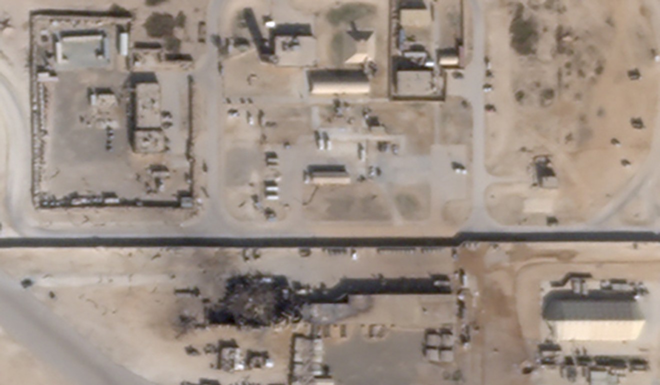 Damage at Al-Asad airbase in Iraq after the Iranian missile strike. Photo: Reuters