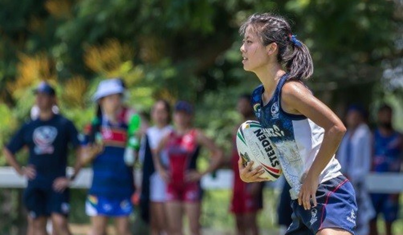 Rebecca Wong training with the touch rugby national team. Photo: Hong Kong Rugby Union